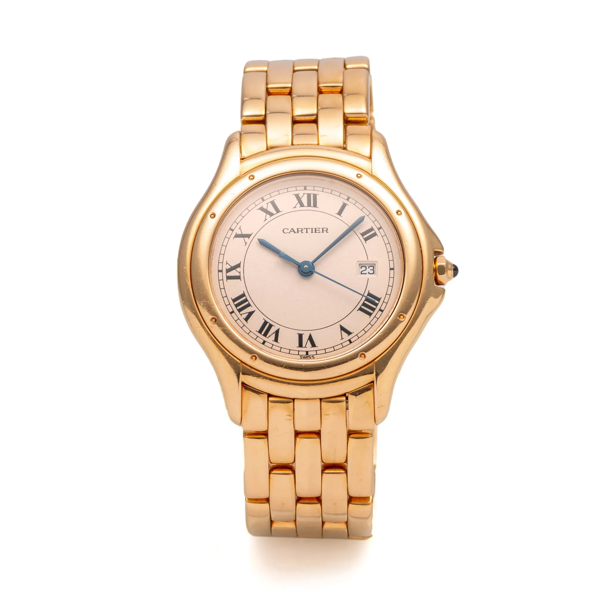 Cartier Santos Ronde 887904 39mm Yellow gold Salmon