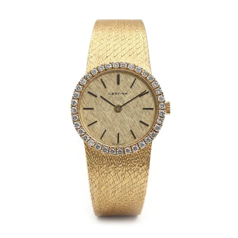 Certina 25mm Yellow gold Champagne