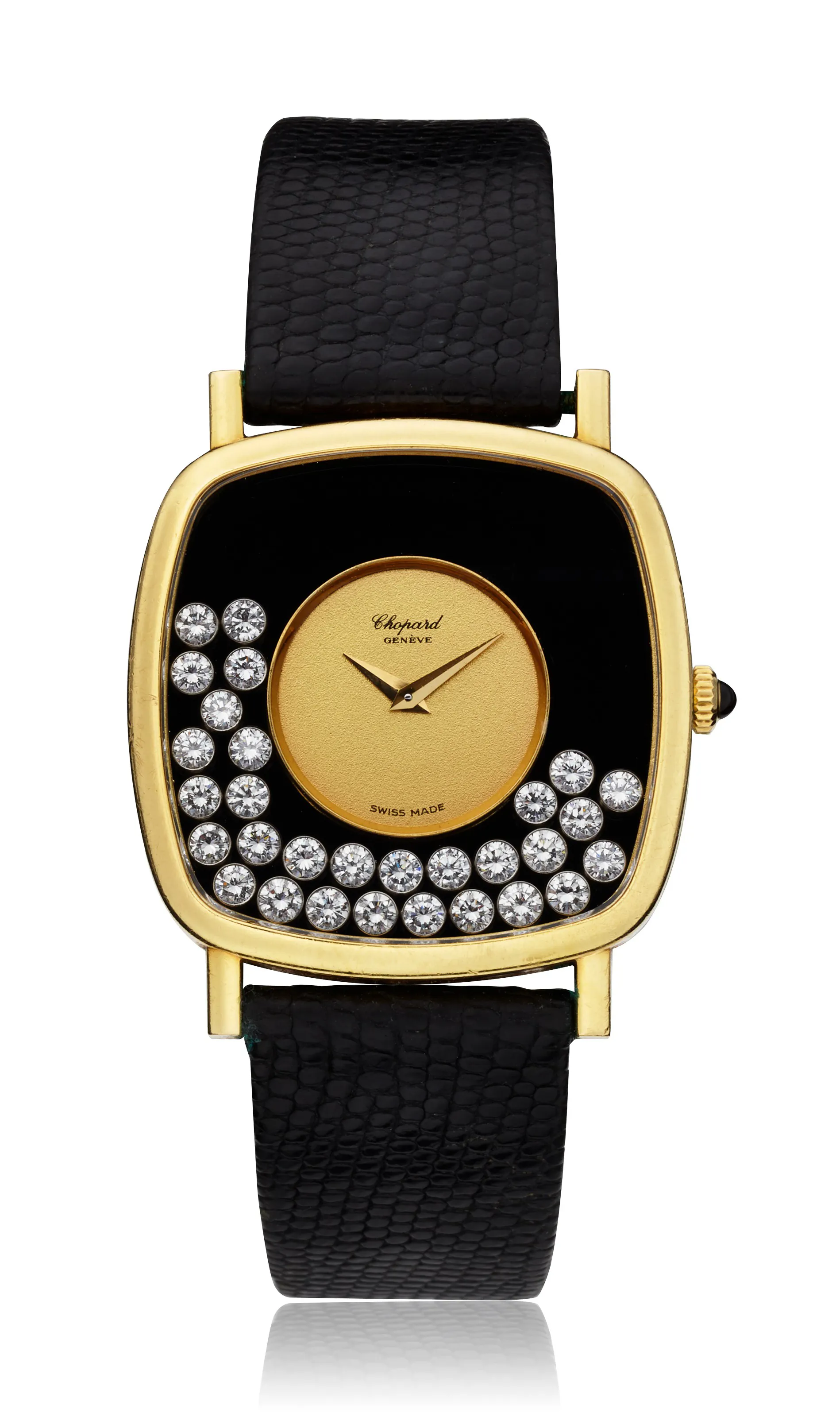 Chopard Happy Diamonds 2106 32mm 18k gold Black and champagne