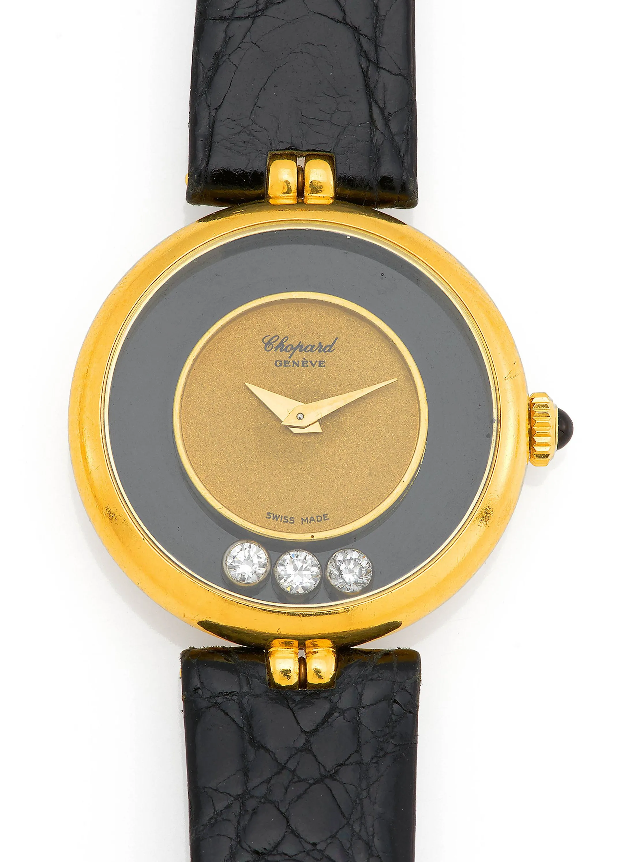 Chopard Happy Diamonds 4036 24mm Yellow gold Champagne