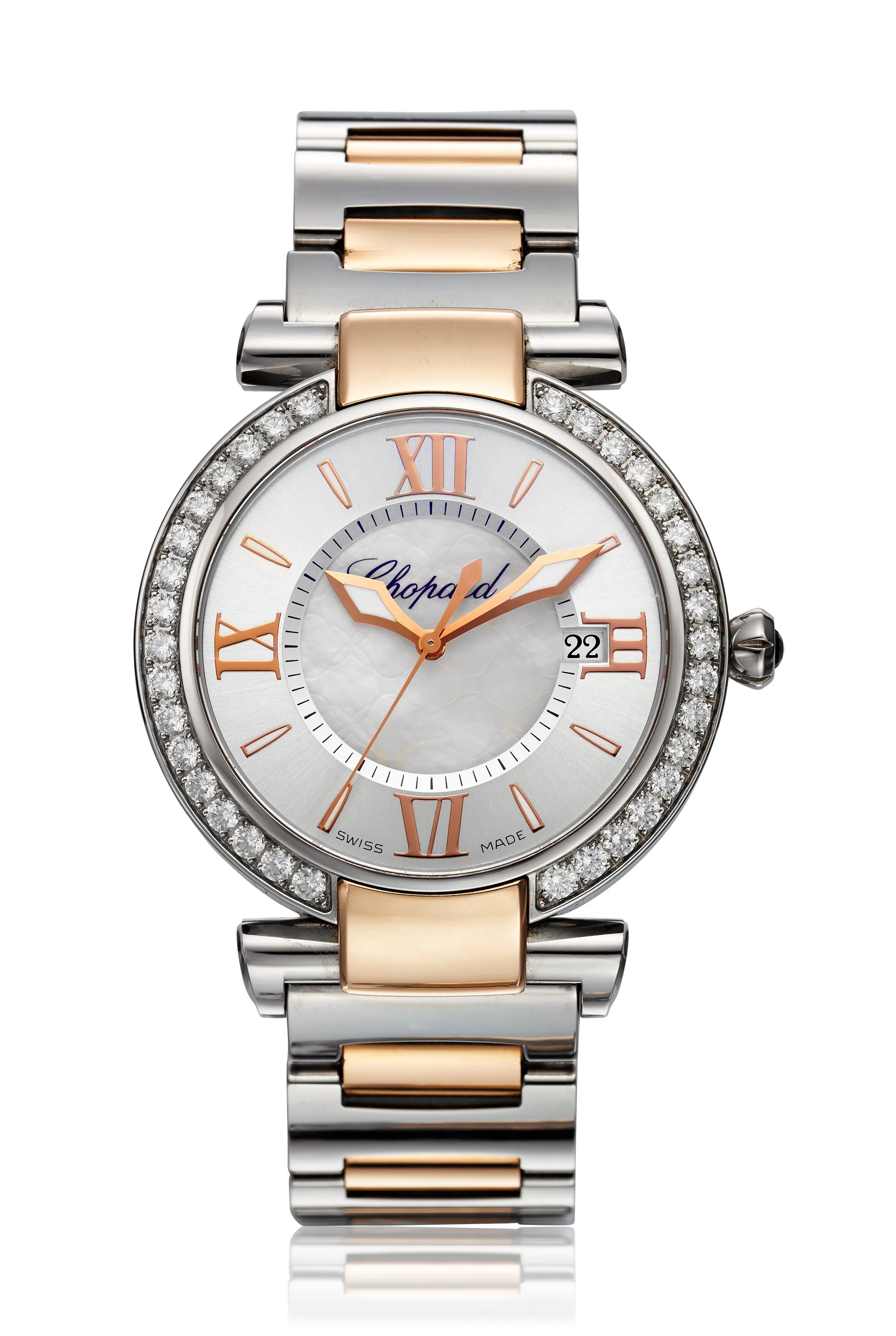 Chopard Imperiale 8532 36mm Rose gold and Stainless steel Mother-of-pearl