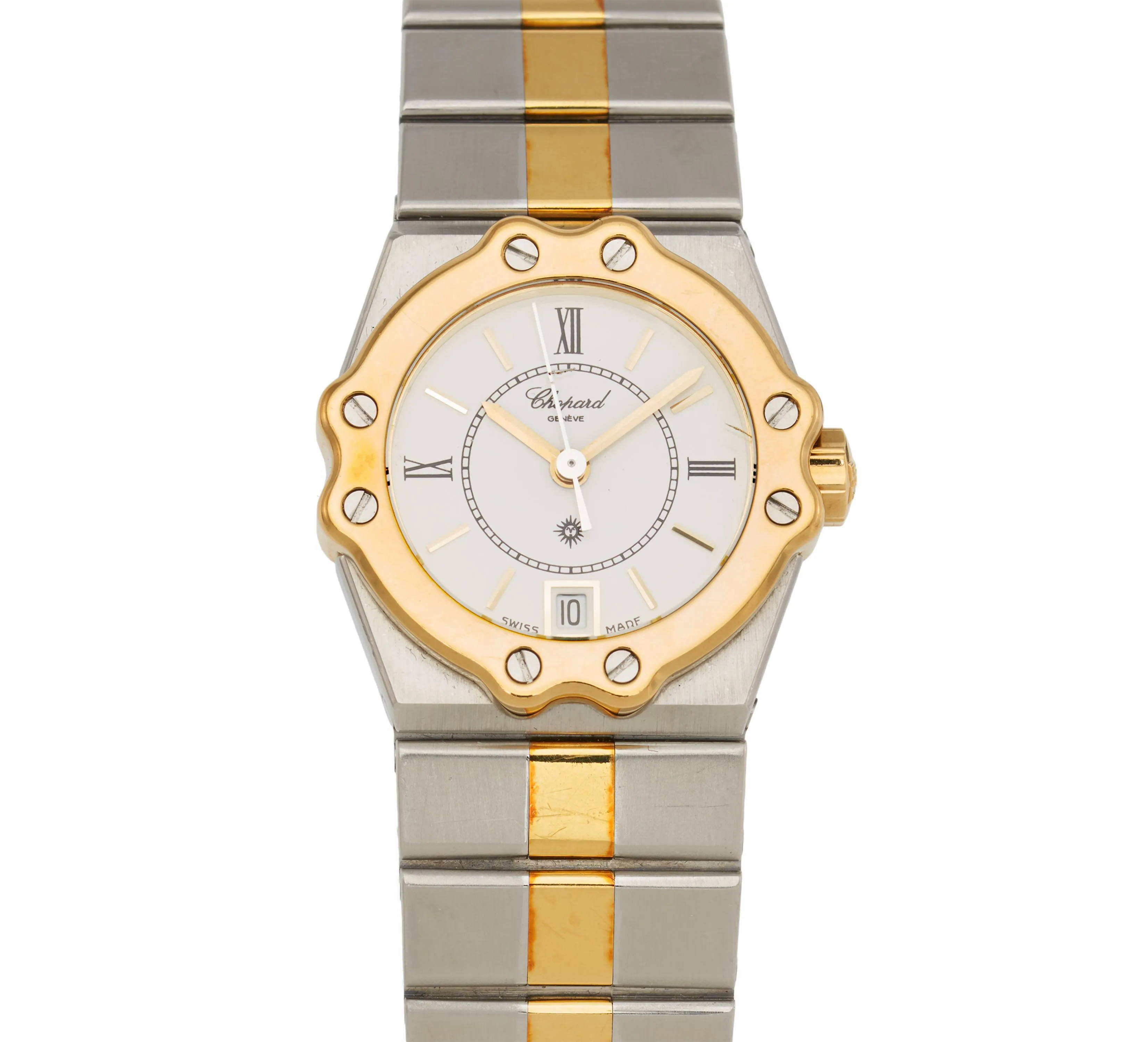 Chopard 8024 25mm Yellow gold and stainless steel White