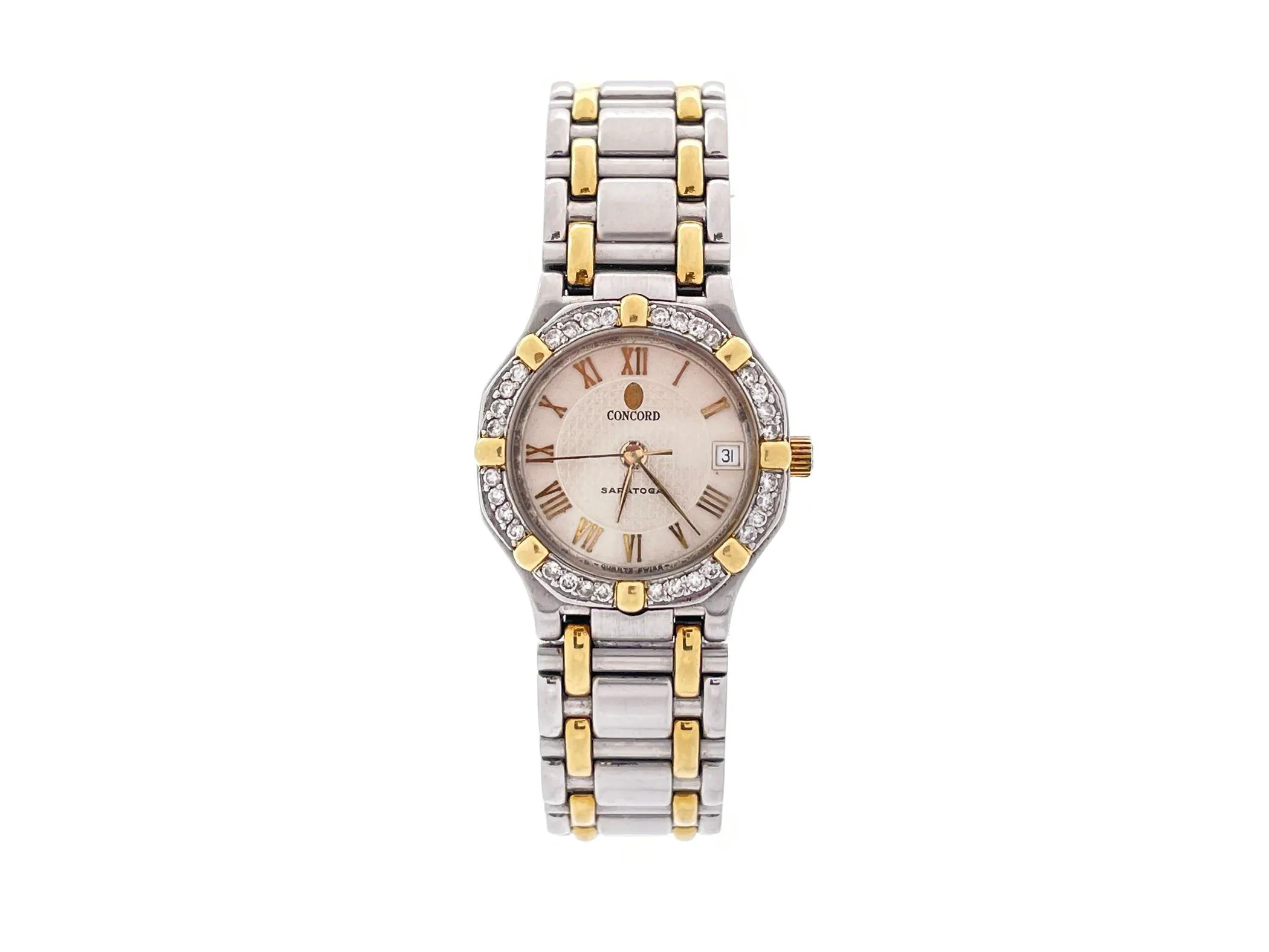 Concord Saratoga 23mm Yellow gold and Stainless steel Mother-of-pearl