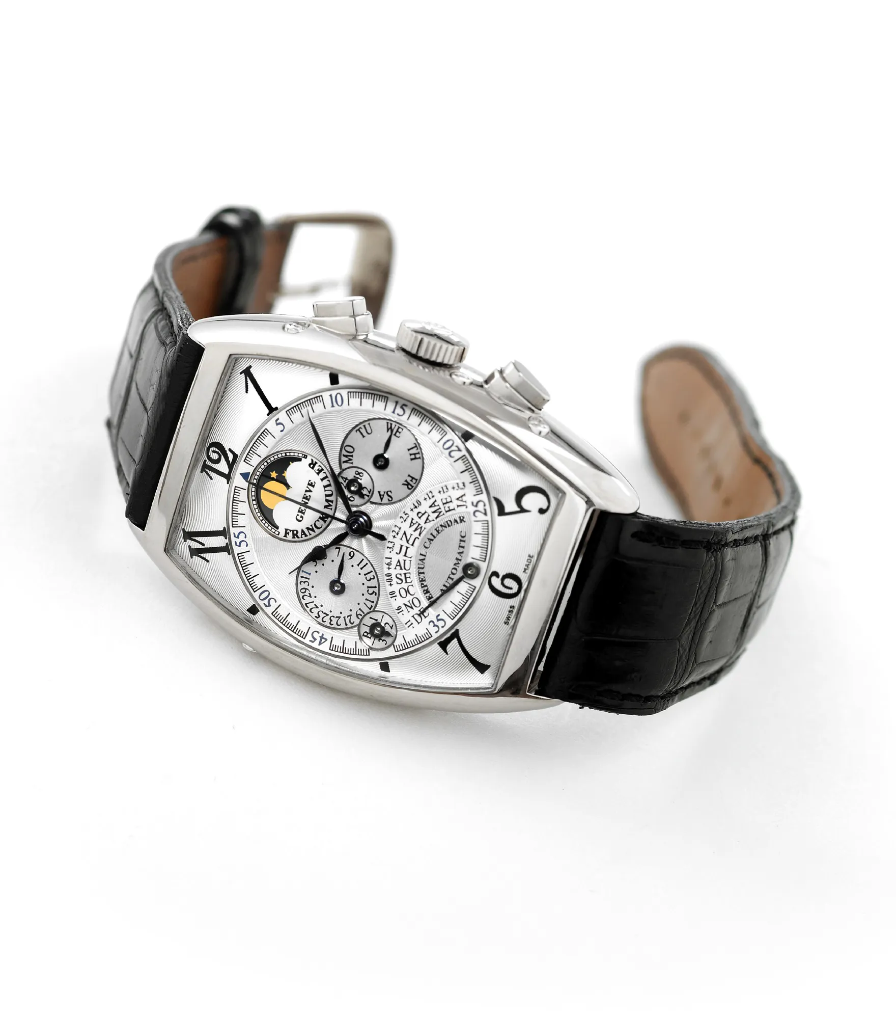 Franck Muller Cintree Curvex 6850 34mm White gold Silver