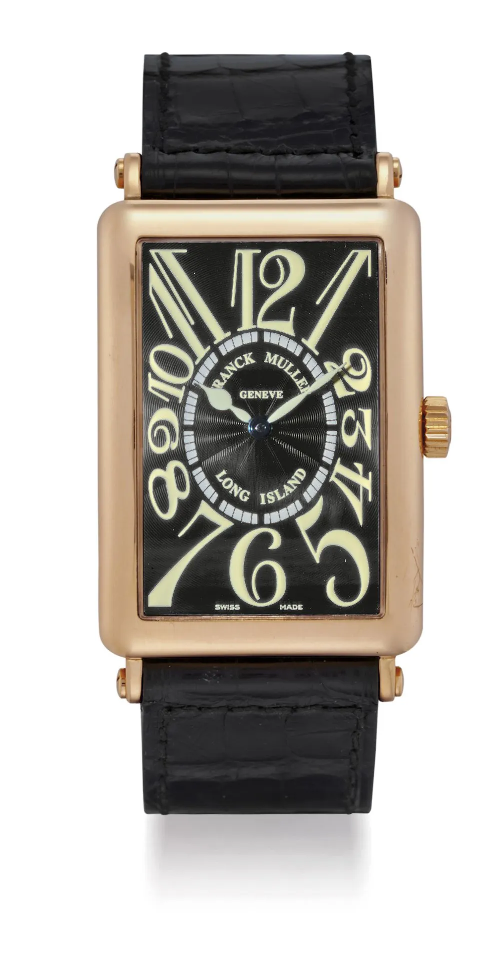 Franck Muller Long Island 1000 SC 30mm Rose gold Black Engine-turned