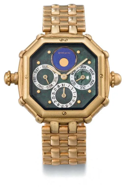 Gérald Genta Arena Perpetual Calendar G.4039.7 34mm Yellow gold Blood stone