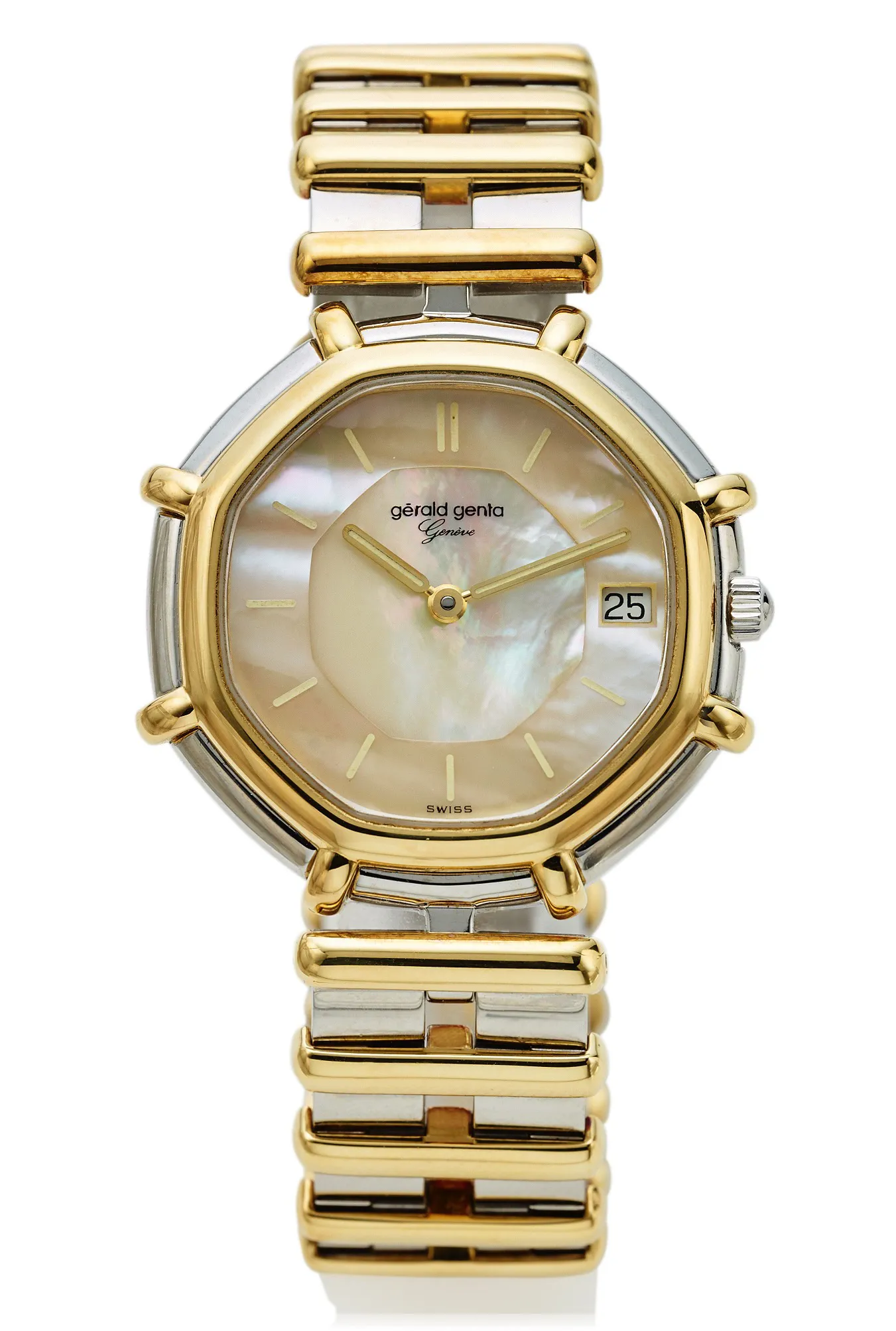 Gérald Genta G.2850.7 33mm Yellow gold and Stainless steel Mother-of-pearl