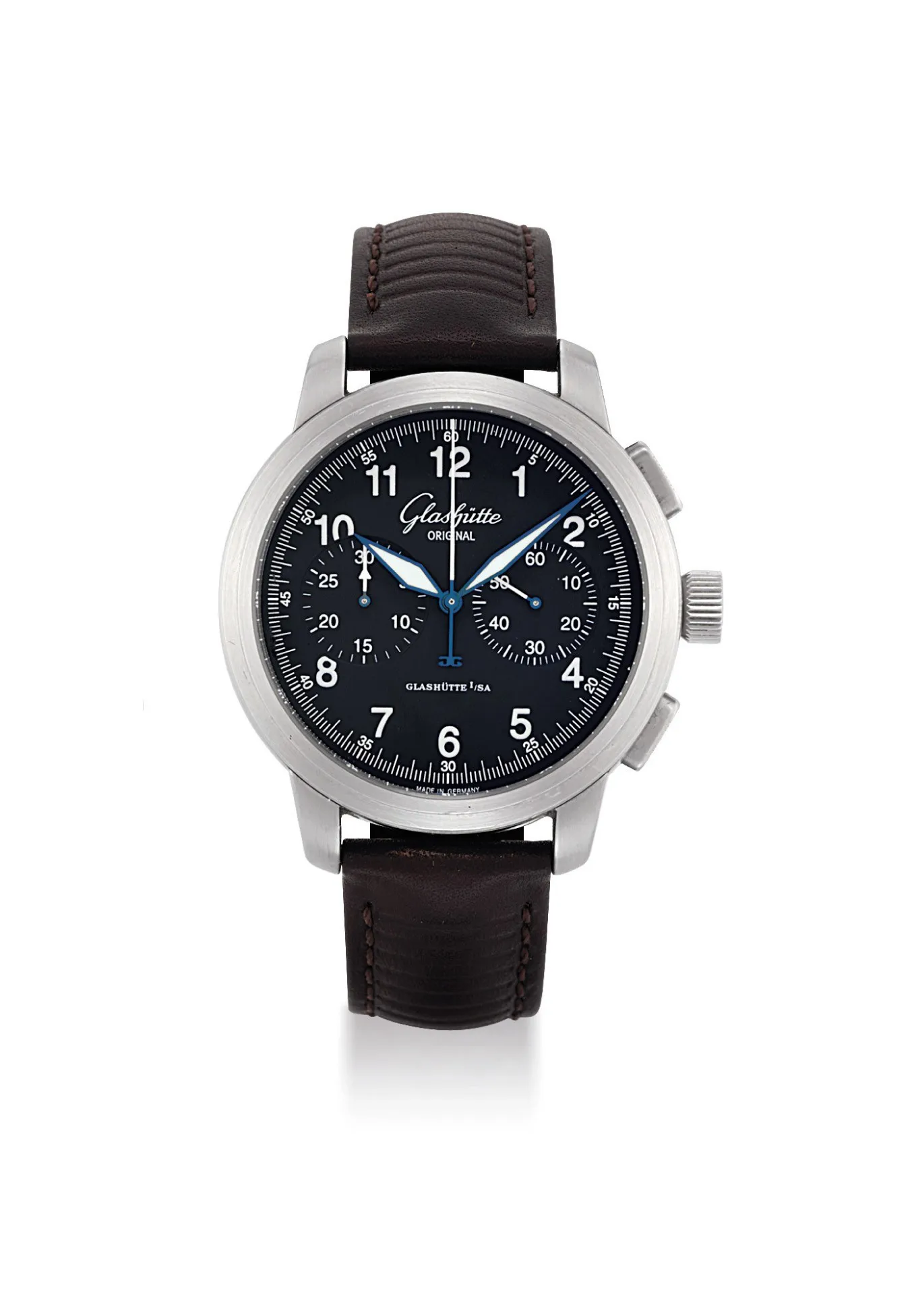 Glashütte Senator Navigator Chronograph 39-34-17-17-04 44mm Stainless steel Black