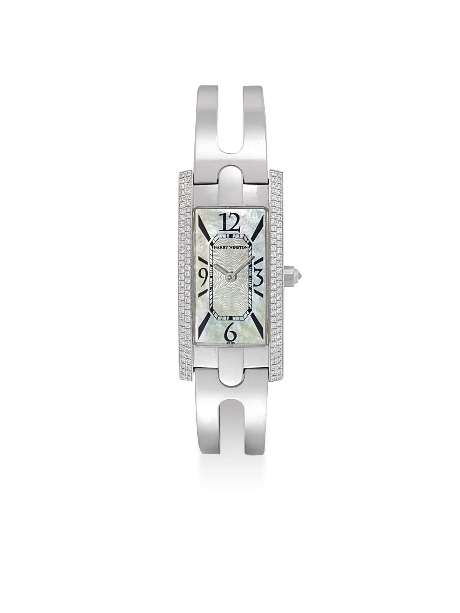 Harry Winston 330-LQW 32.5mm 18k white gold and diamond-set Mother-of-pearl