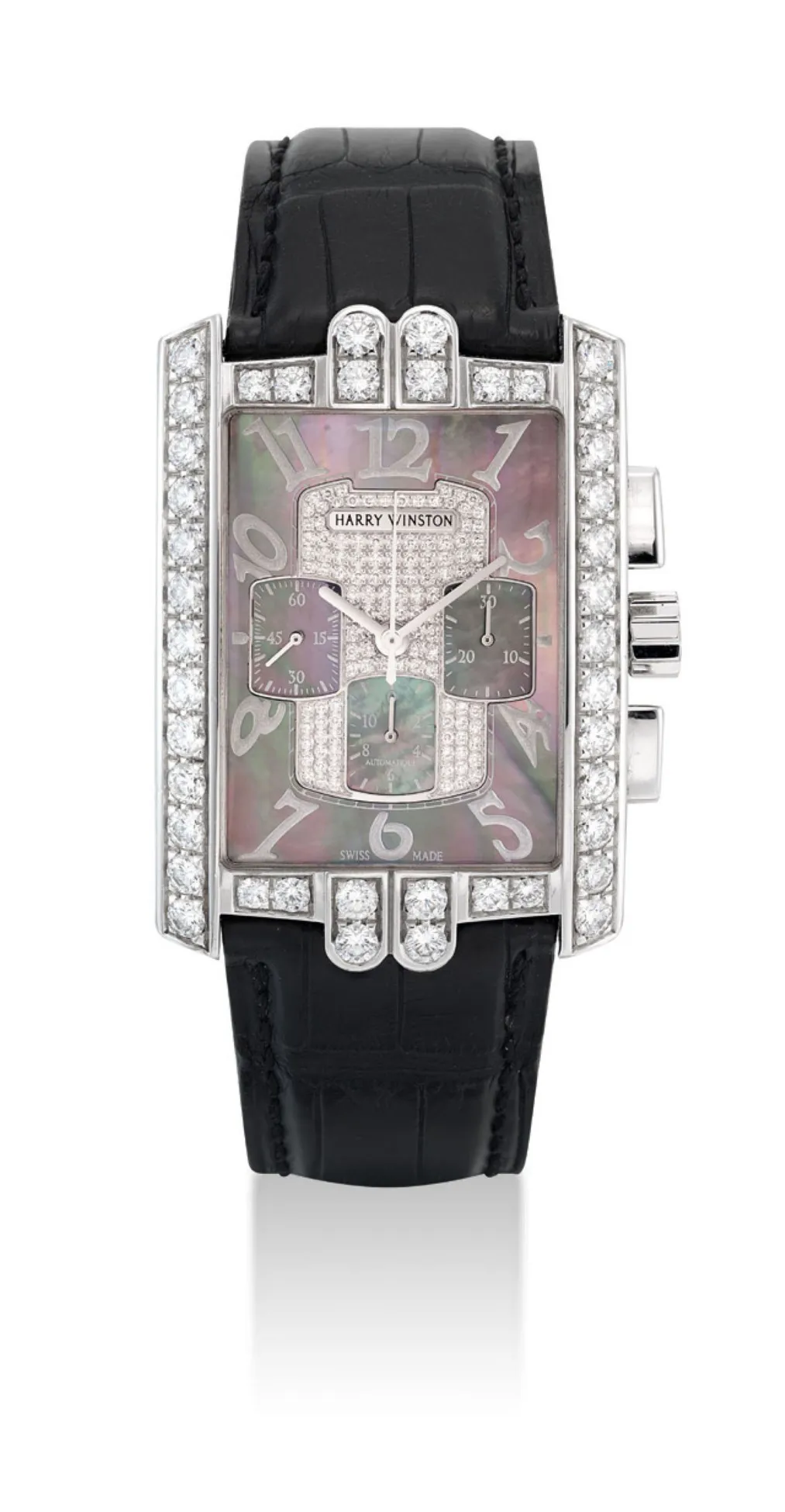 Harry Winston Avenue 330/MCA 38mm 18k white gold and diamond-set Mother of pearl and diamond-set