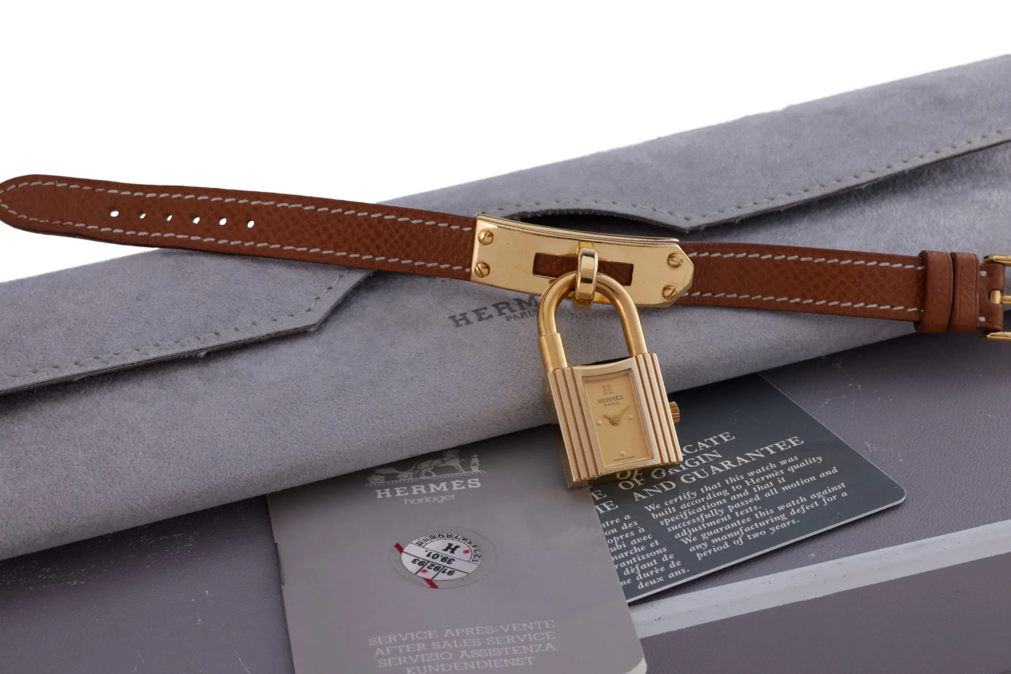 Hermès Kelly-Cadenas 3901 20mm Yellow gold Champagne