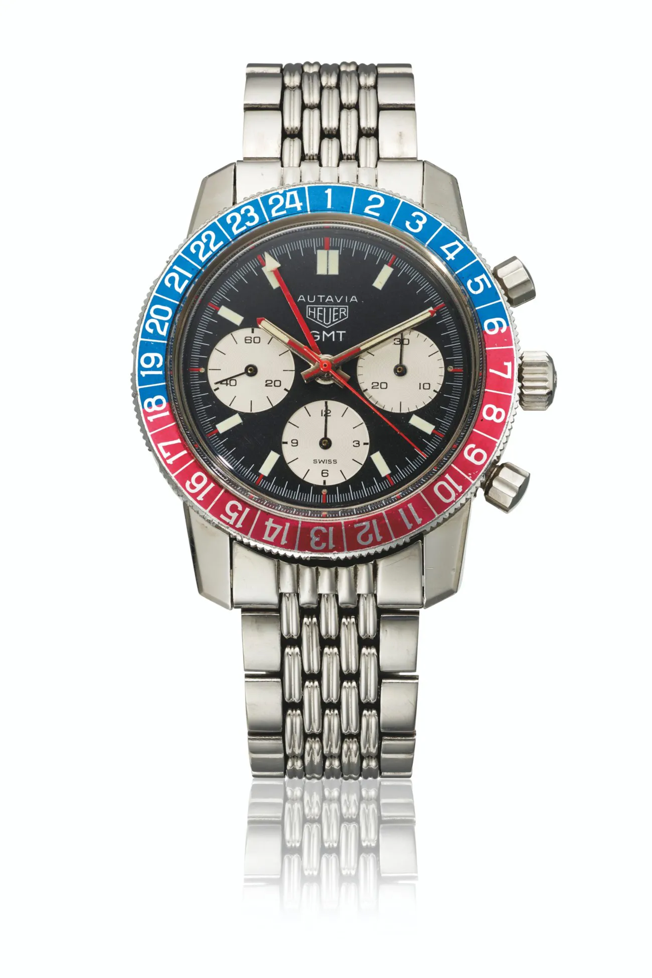 Heuer Autavia 2446C 40mm Stainless steel Black