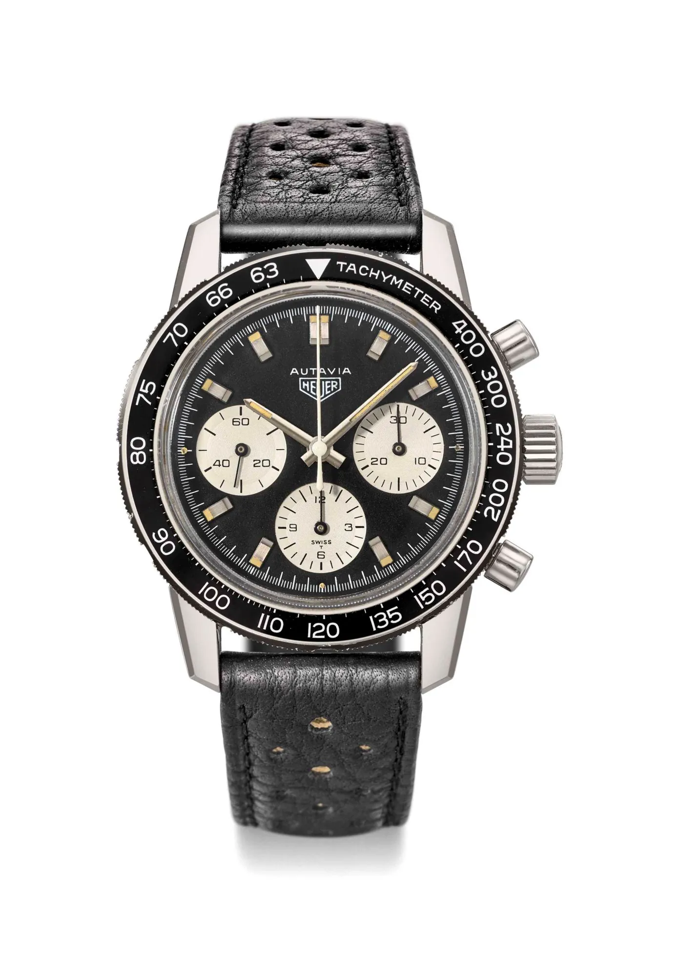 Heuer 2446C 40mm Stainless steel Black