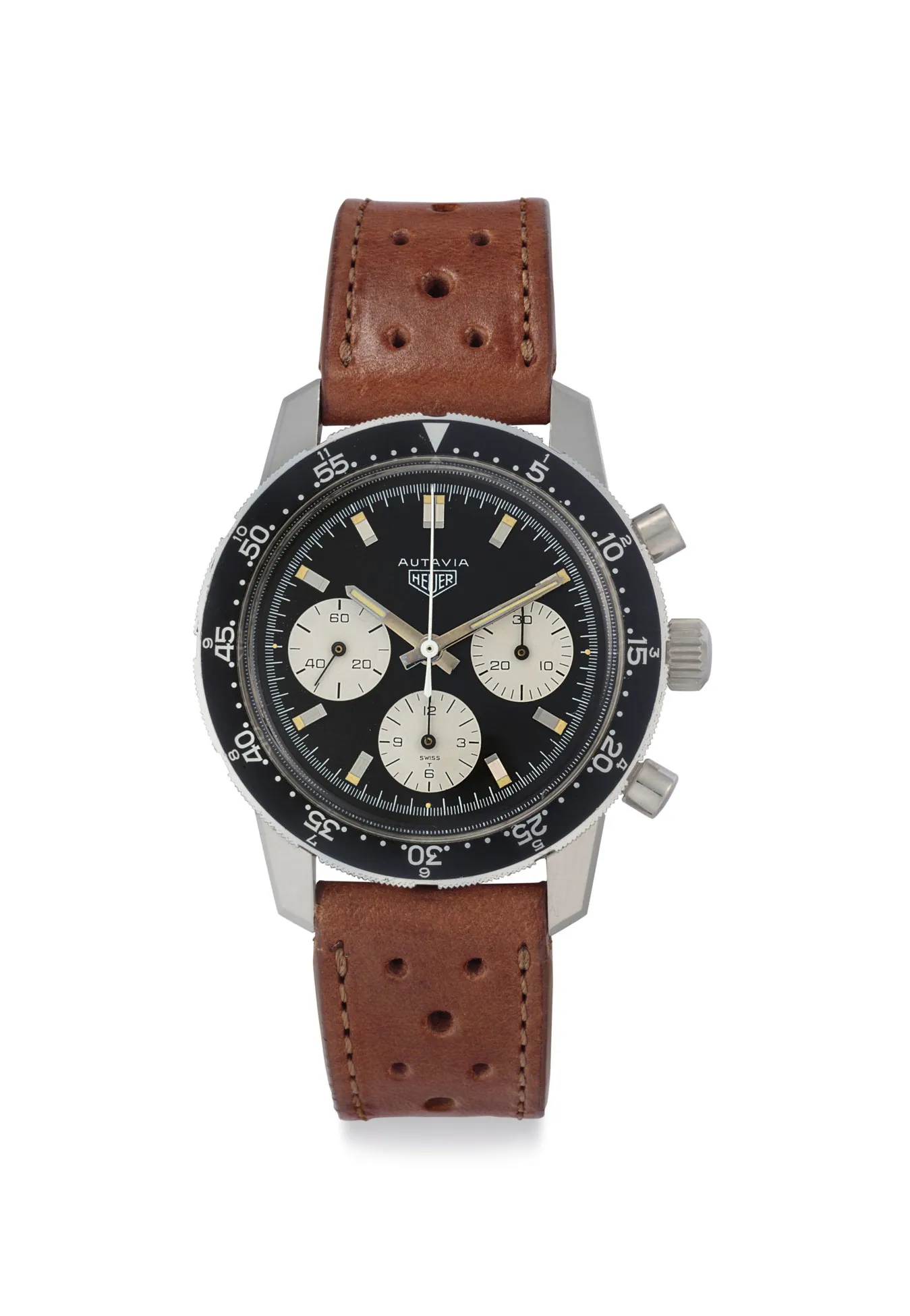 Heuer 2446C 38.5mm Stainless steel Black