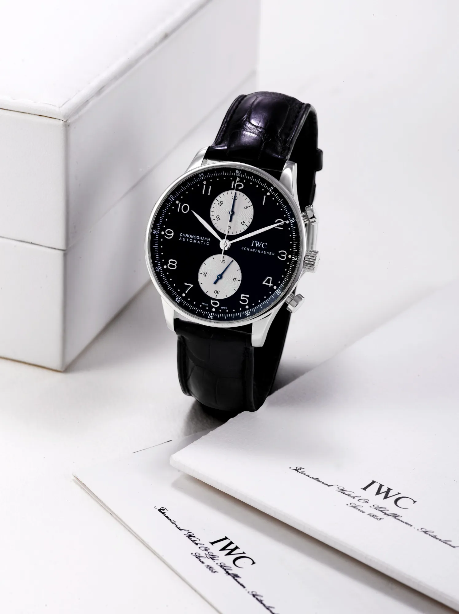 IWC Portuguese Chronograph 3714 41mm Stainless steel Black