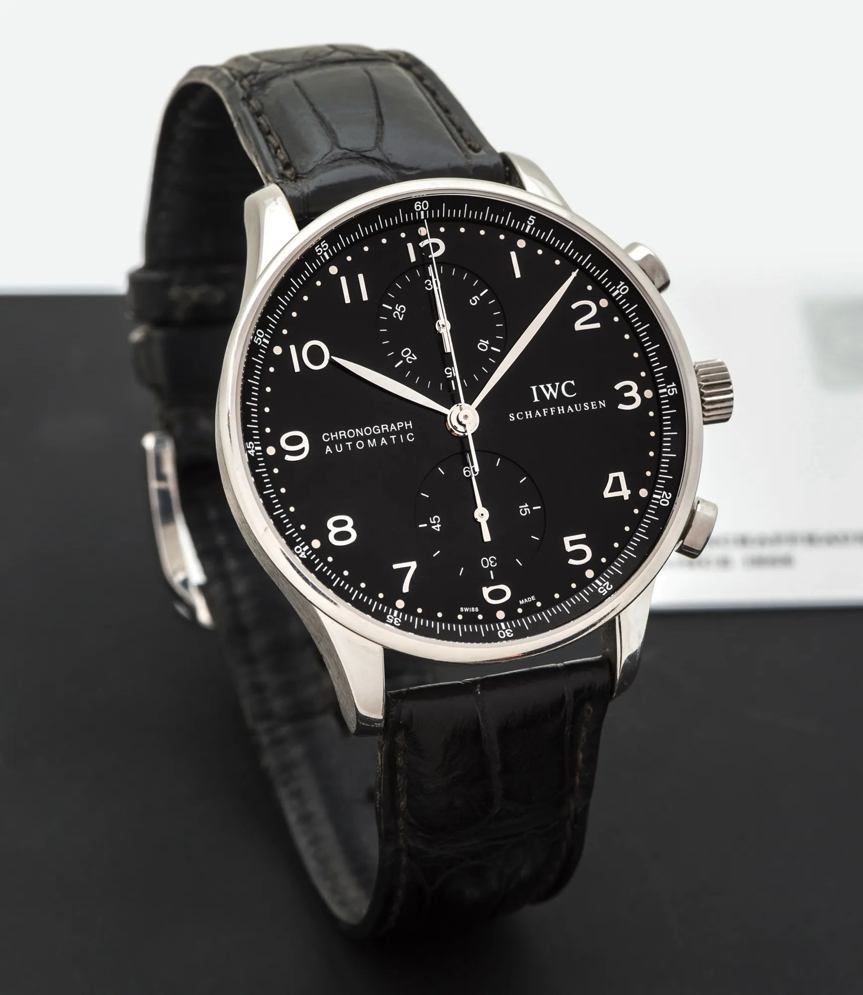 IWC Portuguese Chronograph 3714 41mm Stainless steel Black