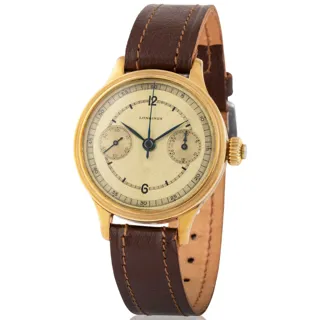 Longines Monopusher 3081 33mm Yellow gold Cream