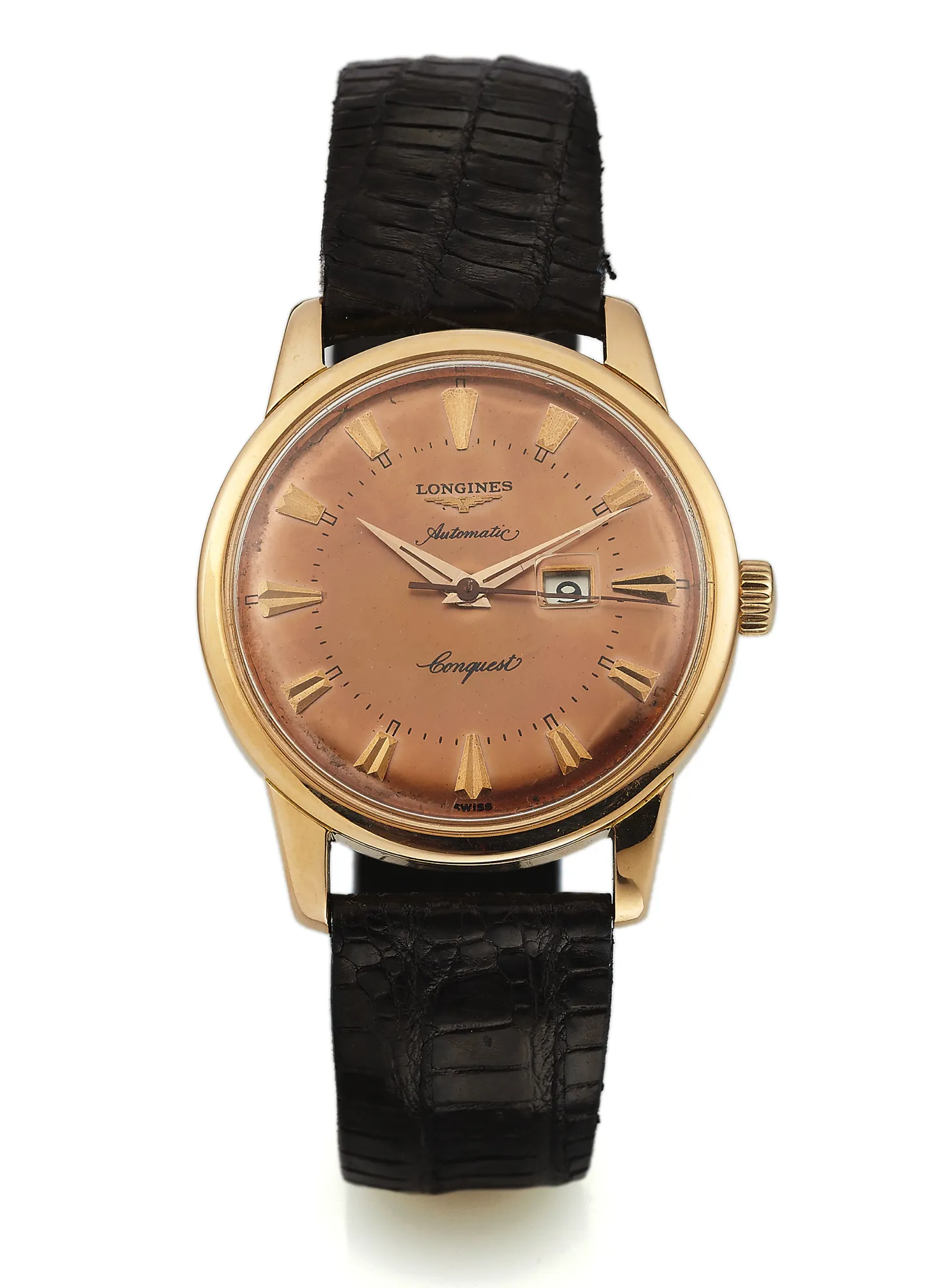 Longines Conquest 9005 35mm Yellow gold Champagne