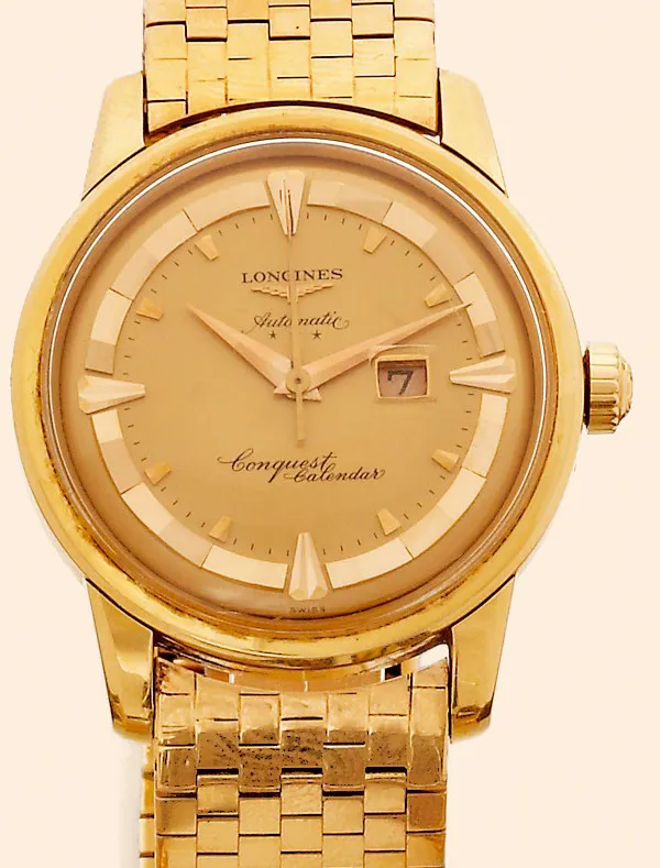 Longines Conquest 9005 35mm Yellow gold Champagne