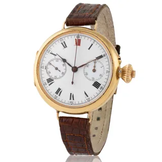 Longines Monopusher 33mm Yellow gold White