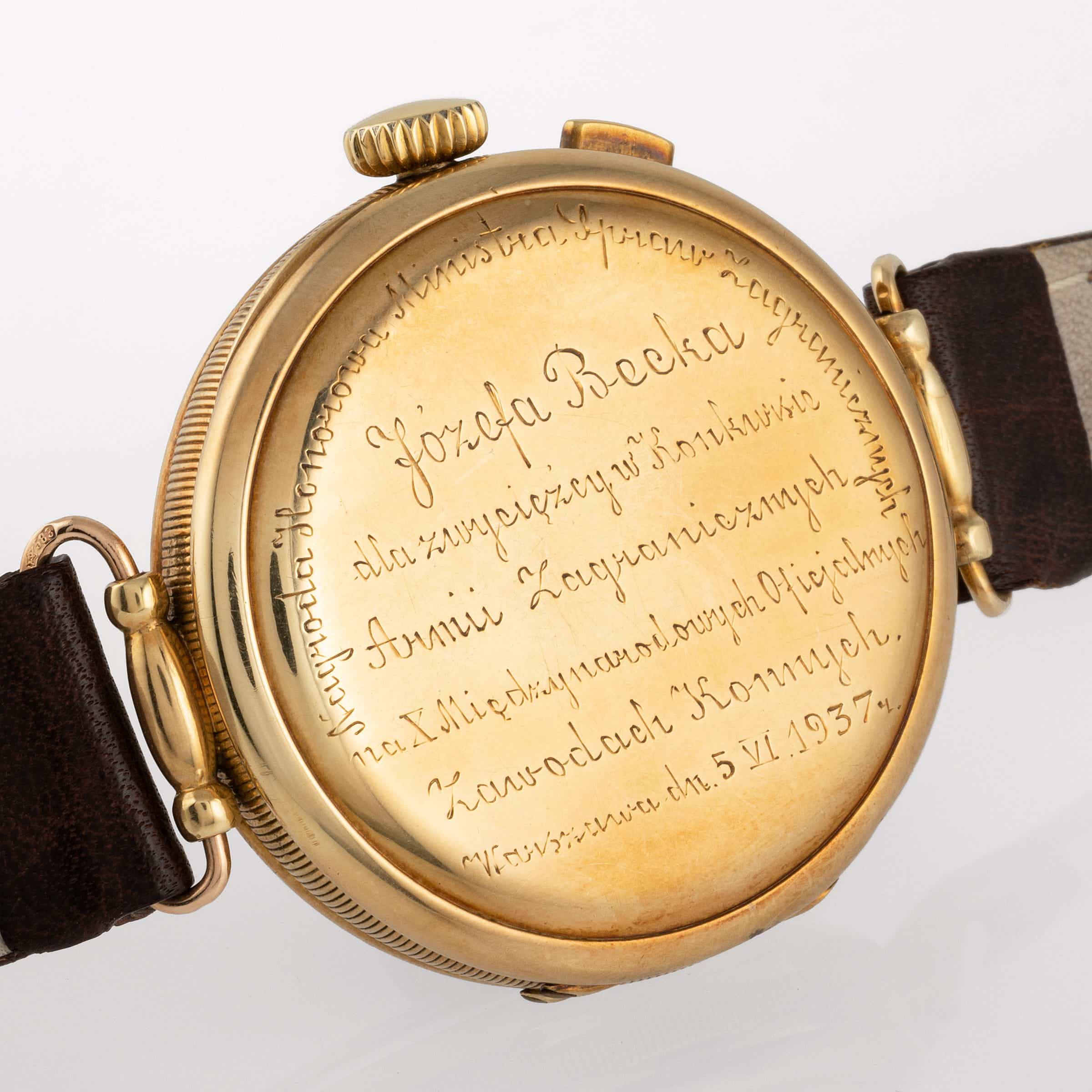 Longines Monopusher Yellow gold Champagne 1936 Monaco