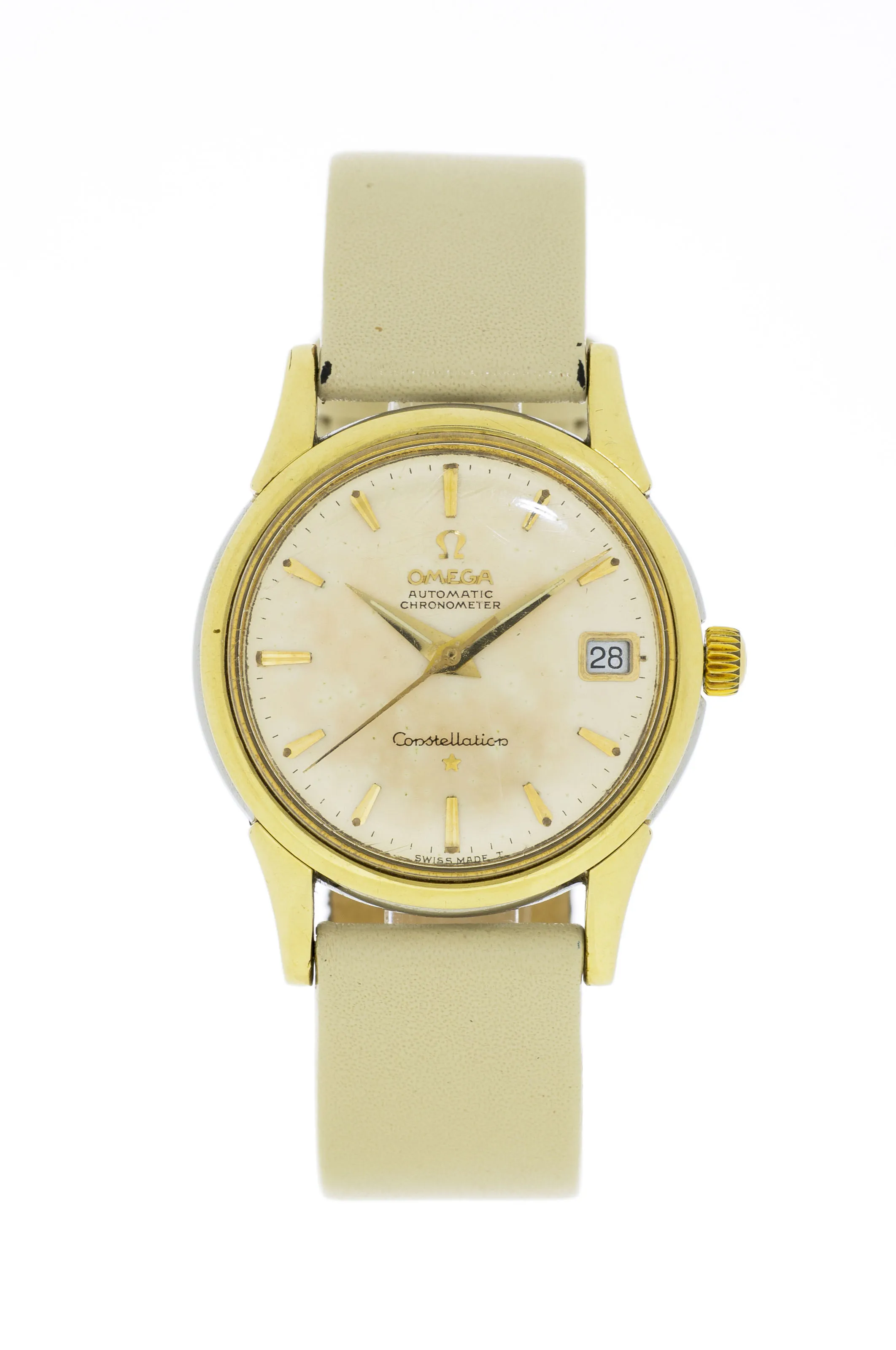 Omega Constellation 14393 61 SC 34mm Yellow gold and stainless steel White