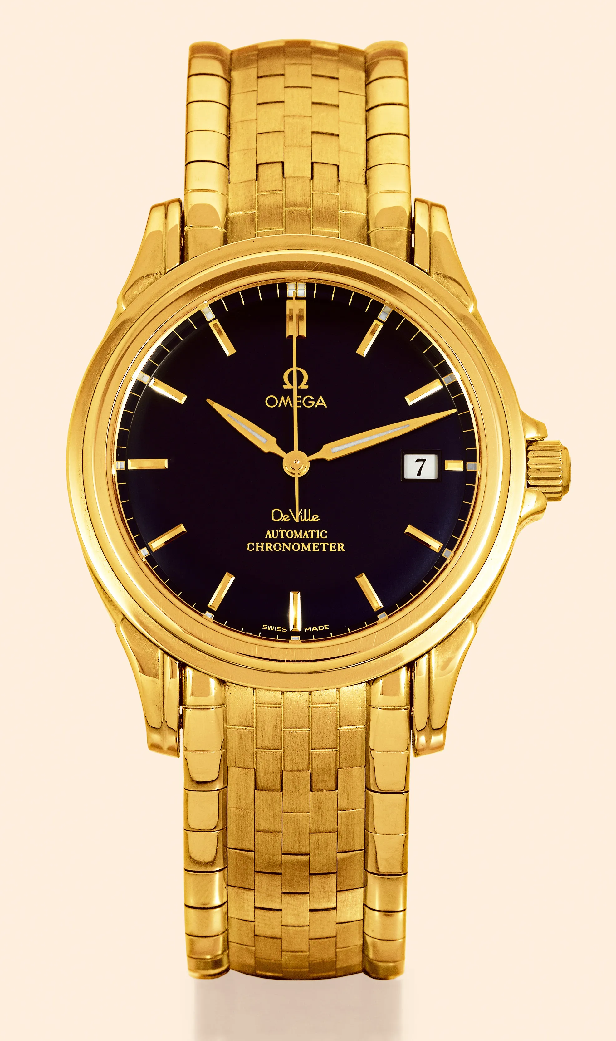 Omega De Ville 39mm Yellow gold Black