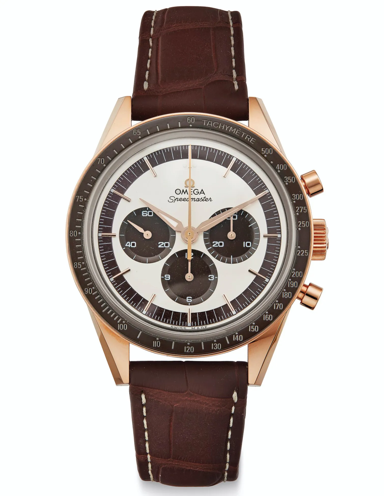 Omega Speedmaster Moon watch 311.63.40.30.02.001 39mm Rose gold Cream