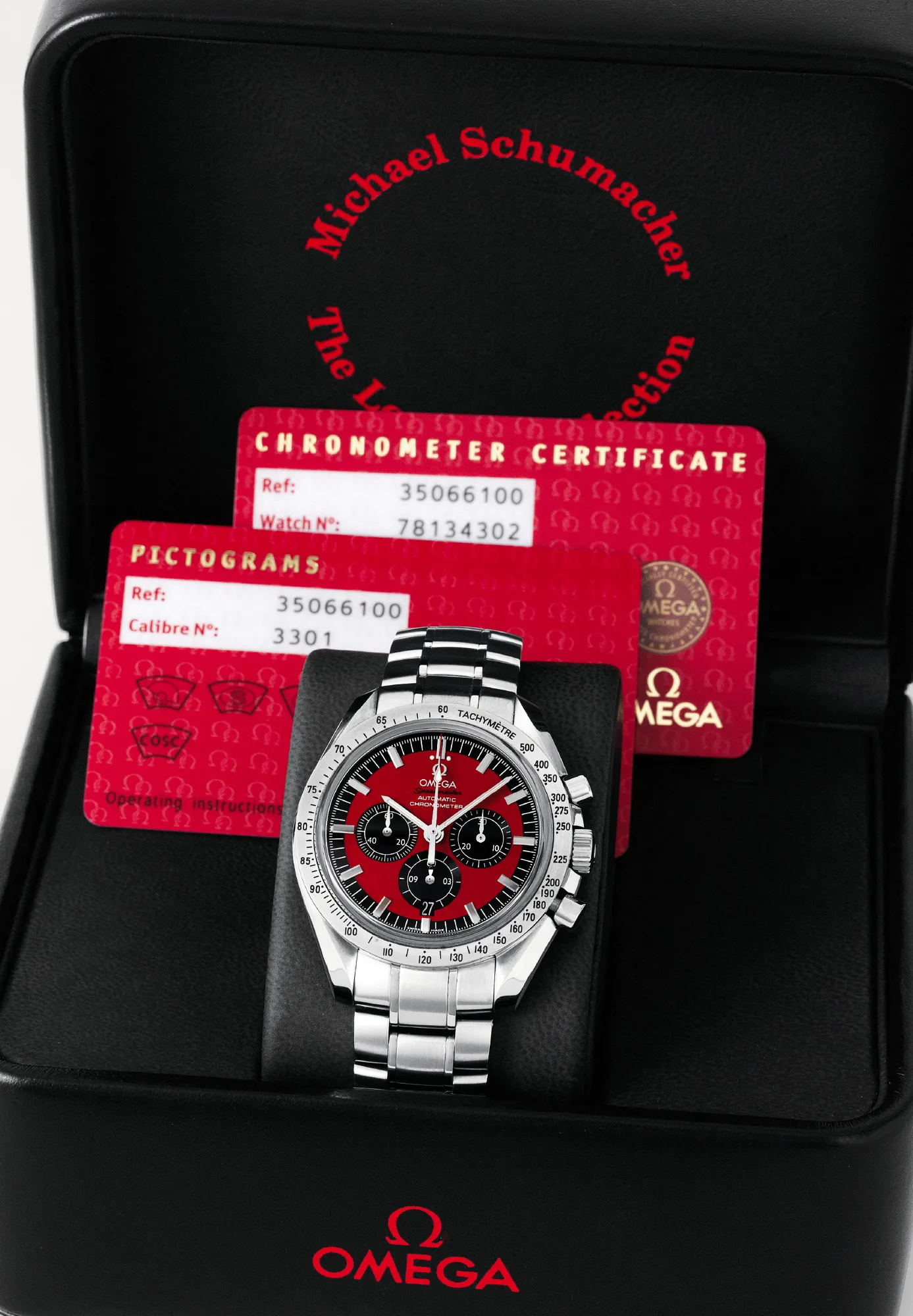 Omega Speedmaster 3506.61 42mm Stainless steel Red