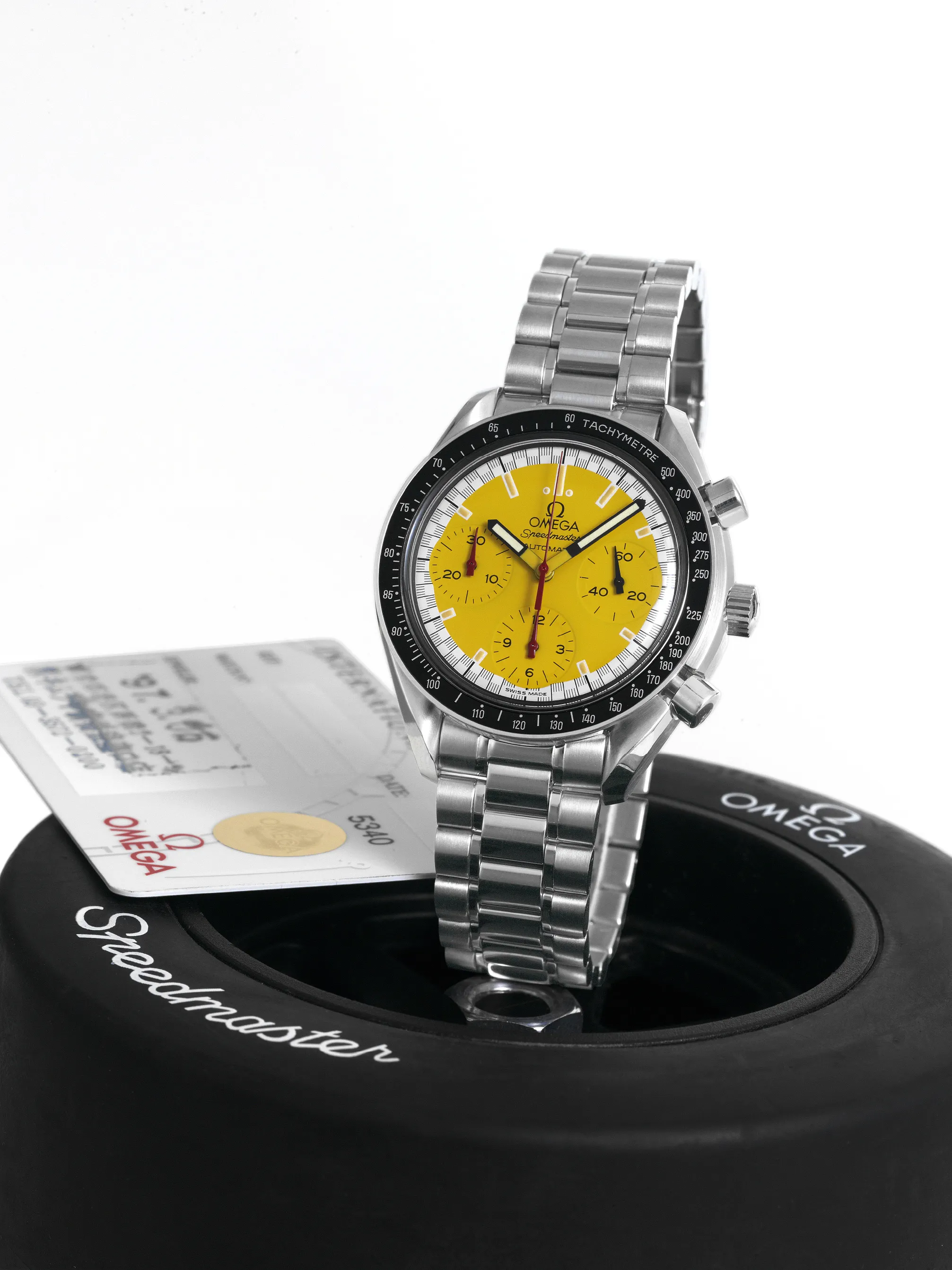 Omega Speedmaster Reduced 3810.12 39mm Stainless steel Yellow