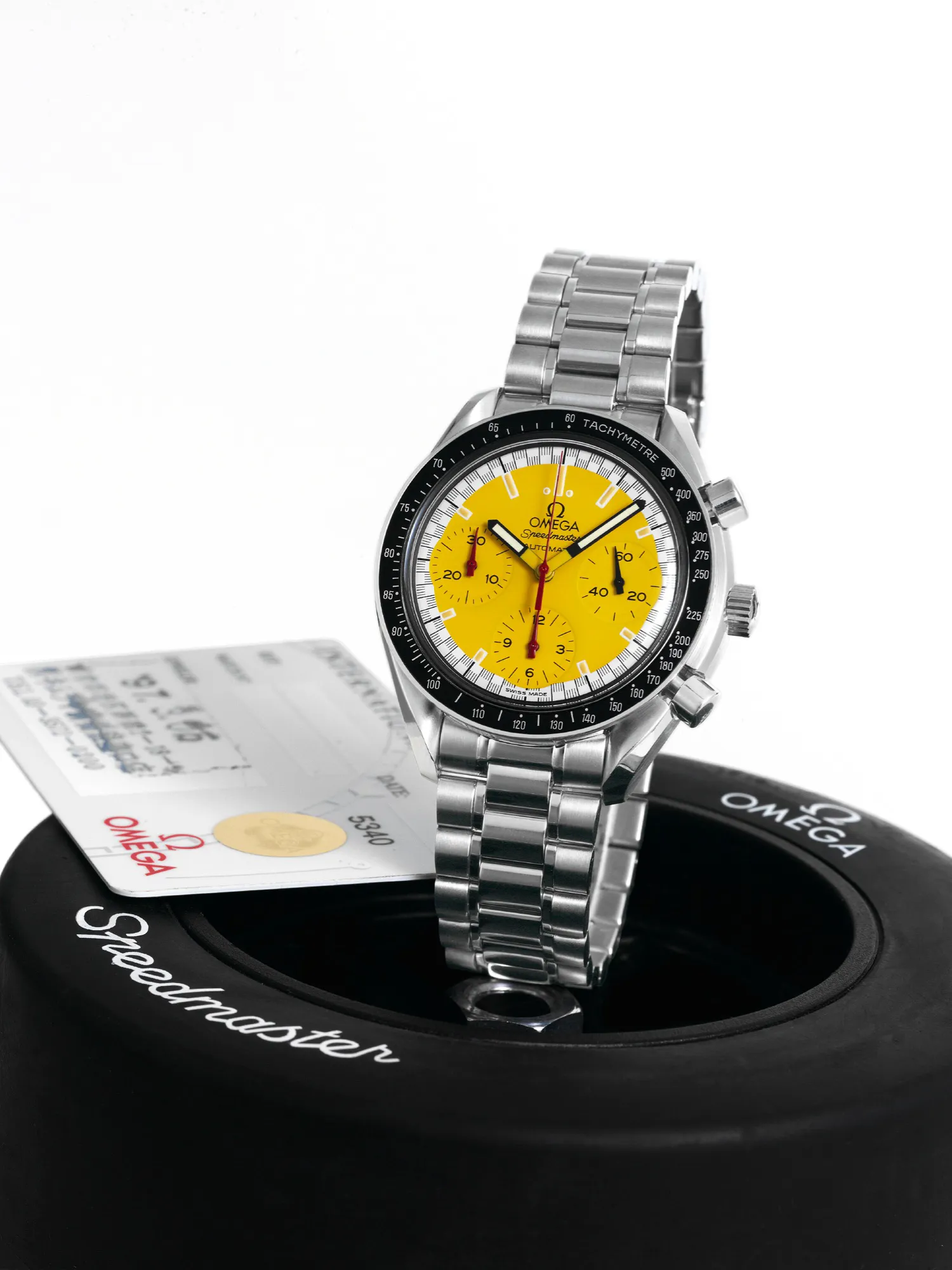 Omega Speedmaster Reduced 3810.12 39mm Stainless steel Yellow