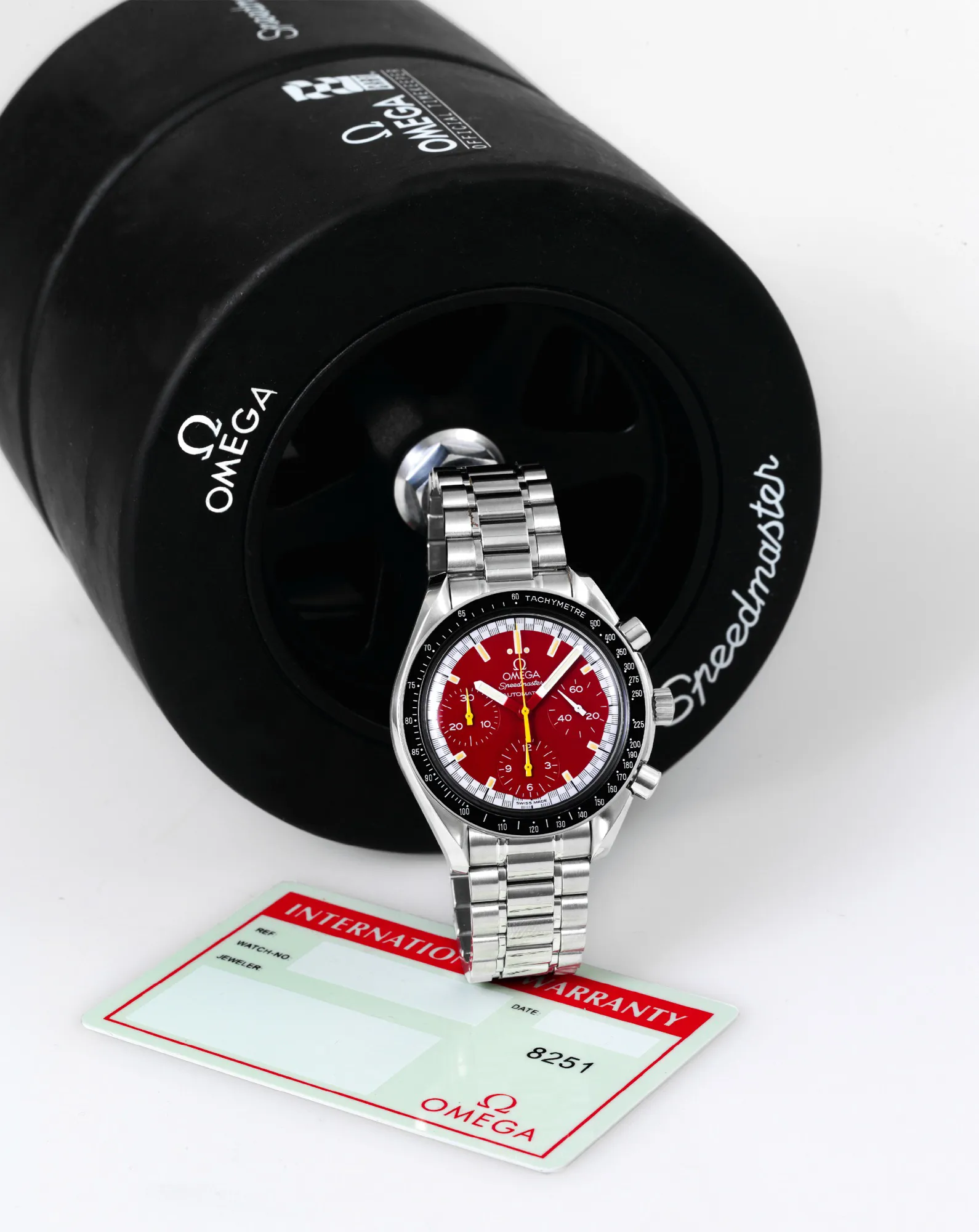 Omega Speedmaster Reduced 3810.61 39mm Stainless steel Red