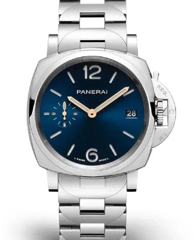 Panerai Luminor Marina PAM 01123 38mm Steel Blue