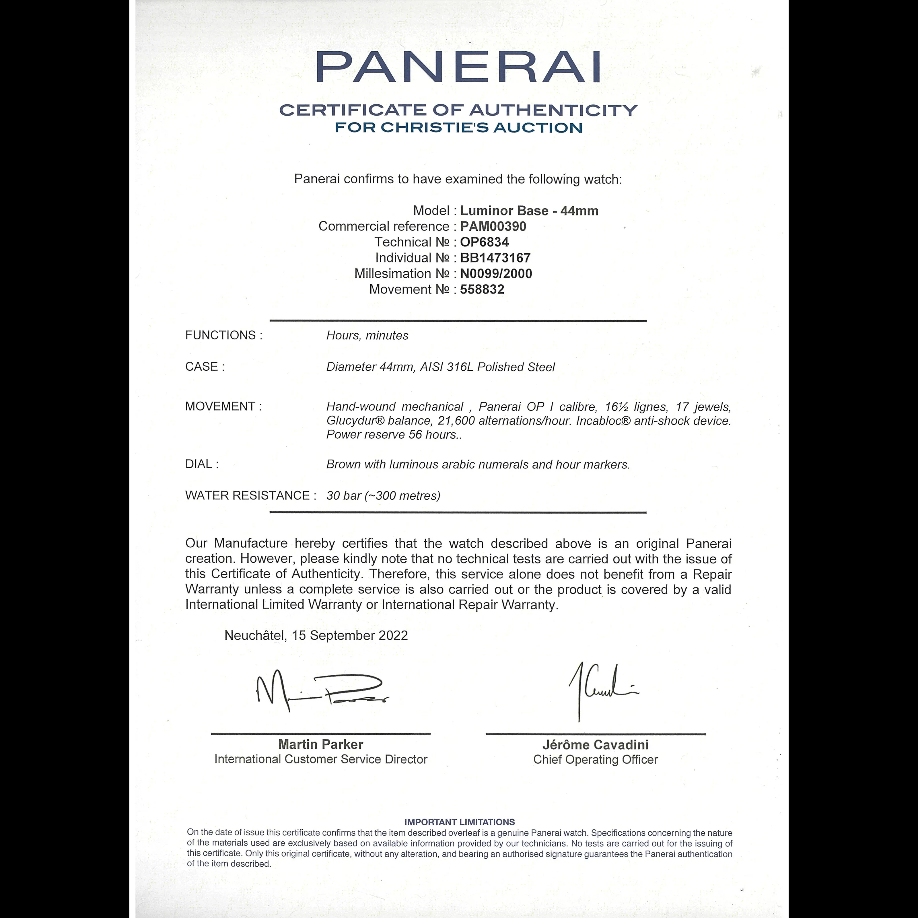 Panerai Luminor PAM 00390 44mm Stainless steel Brown 3