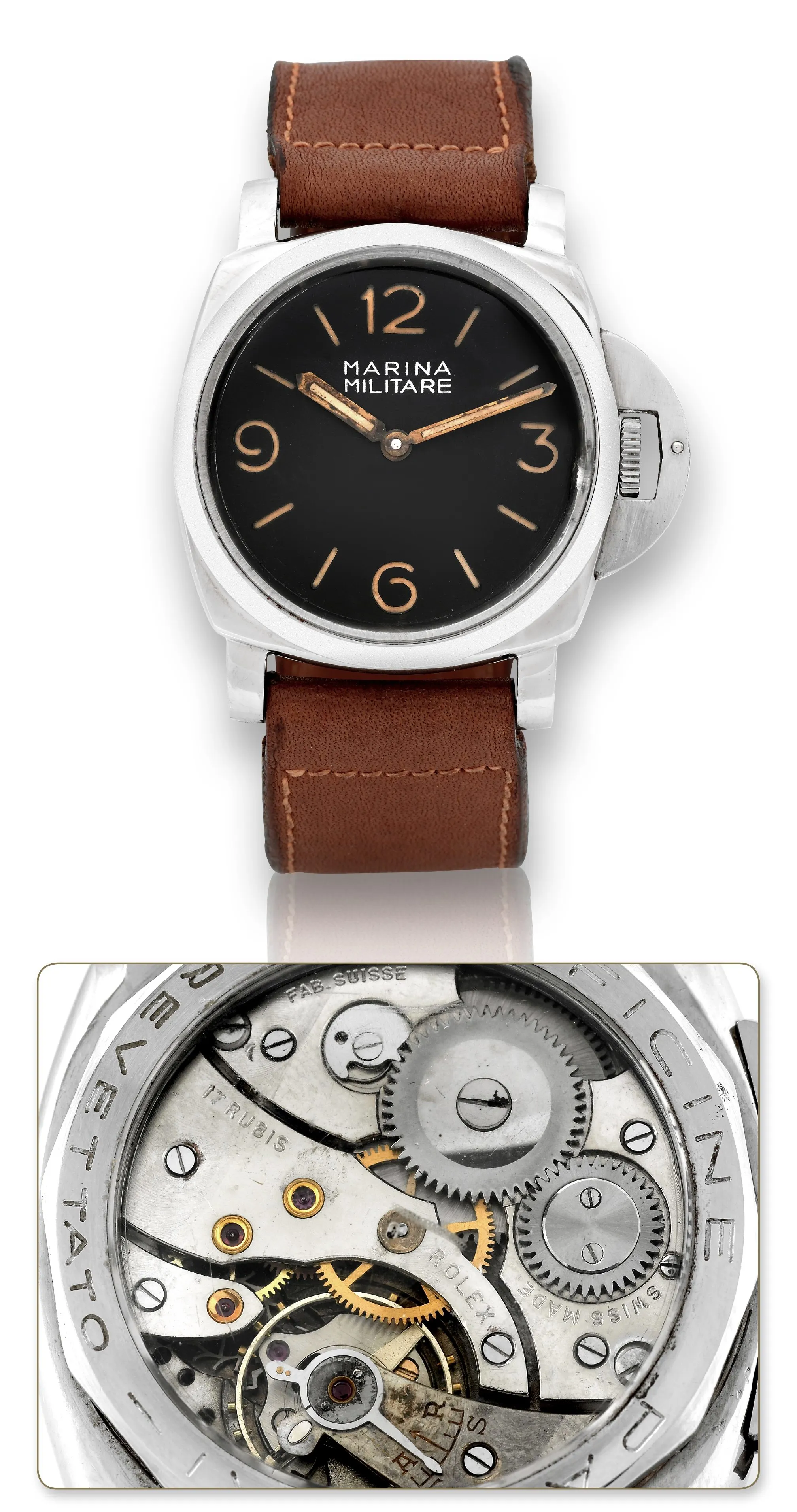 Panerai 6152 47mm Stainless steel Black