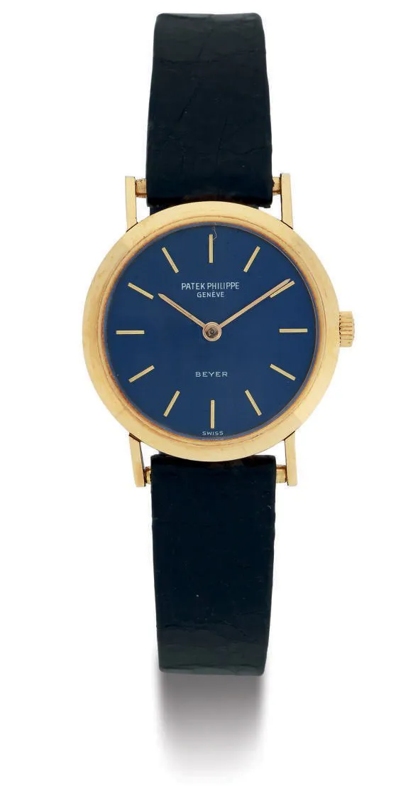 Patek Philippe 3338 25mm Yellow gold Blue