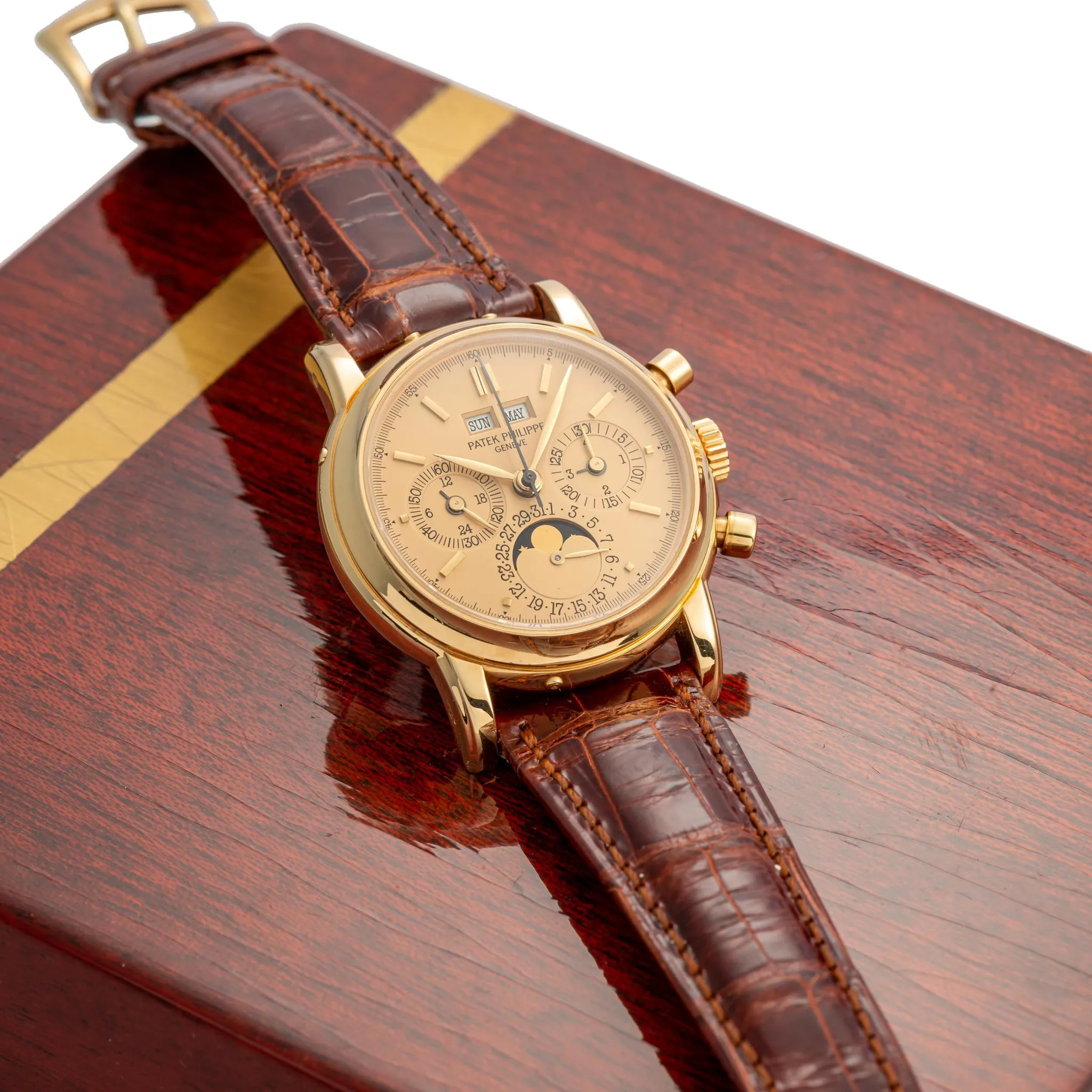 Patek Philippe Perpetual Calendar Chronograph 3971 36mm Yellow gold Champagne 2