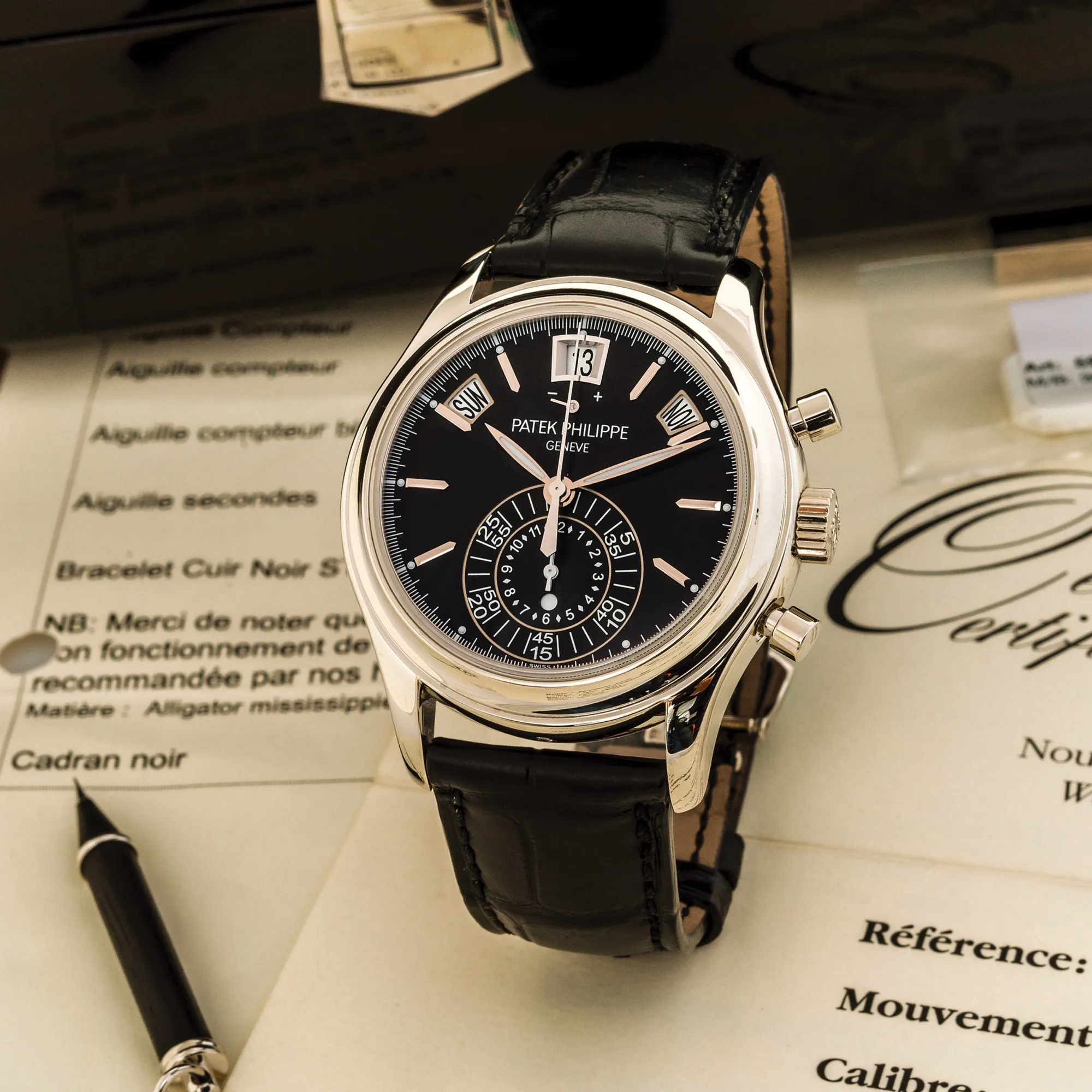 Patek Philippe Annual Calendar Chronograph 5960P 41mm Platinum Black