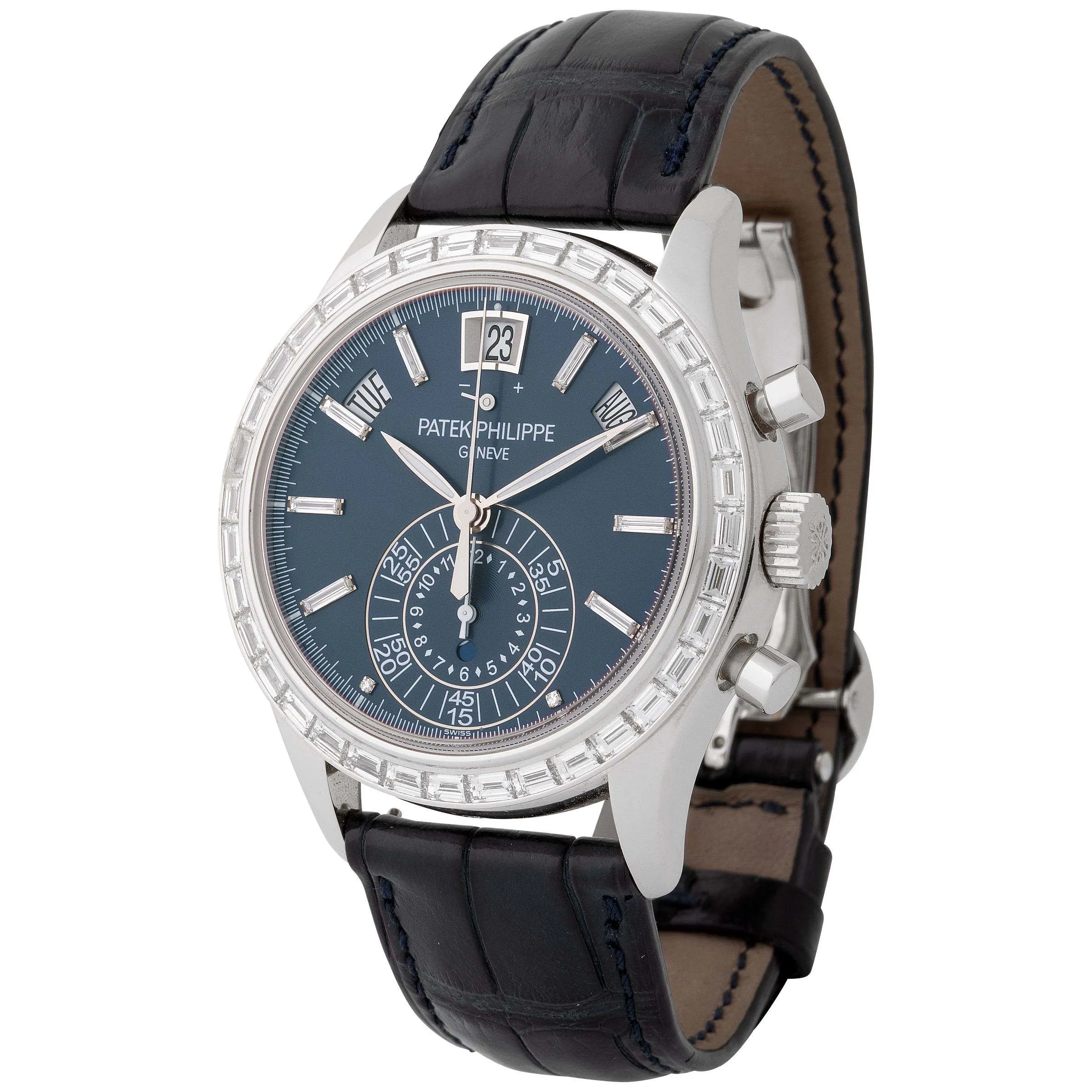 Patek Philippe Annual Calendar Chronograph 5961P 40.5mm Platinum Blue