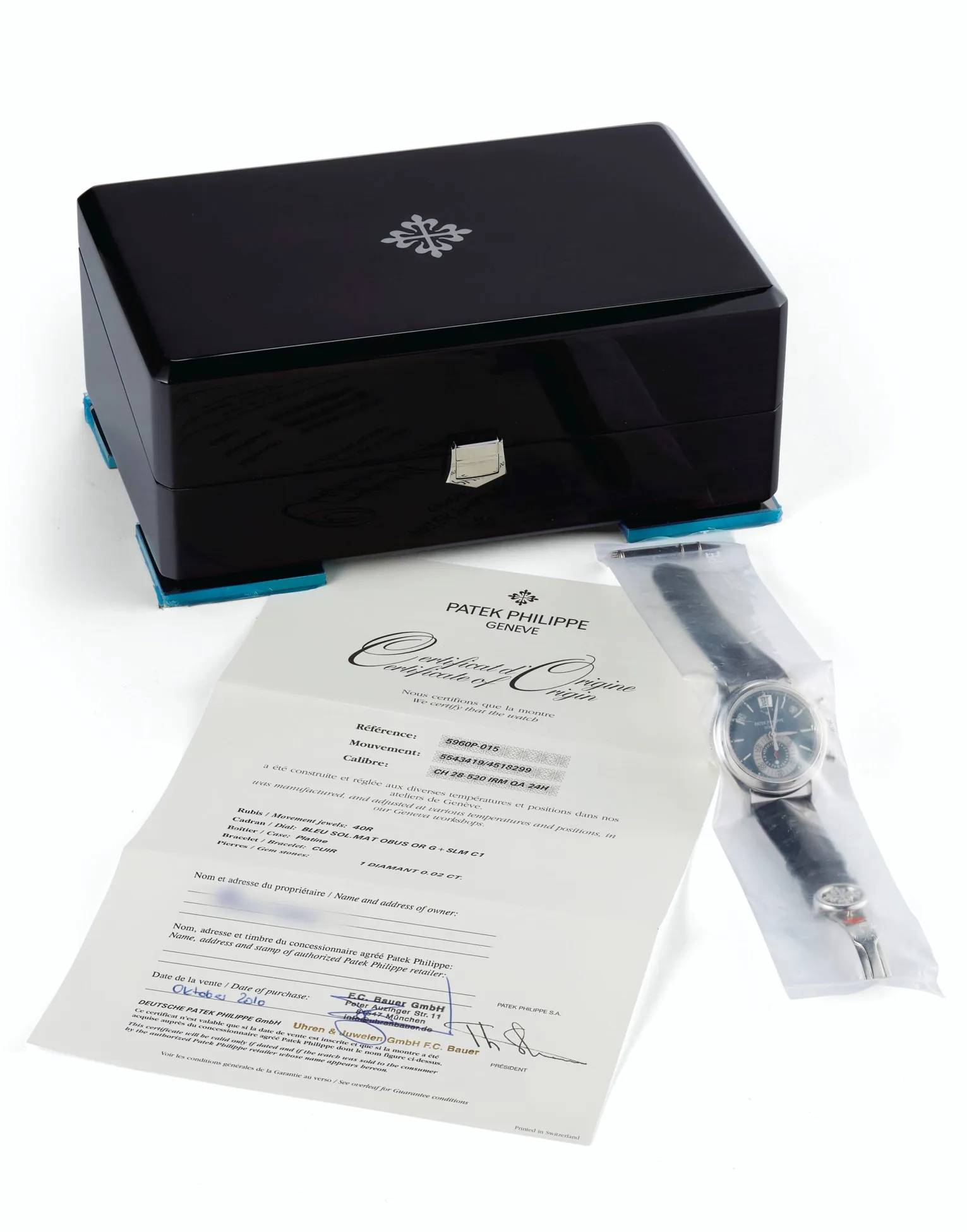 Patek Philippe Annual Calendar Chronograph 5960P 40mm Platinum Blue 1