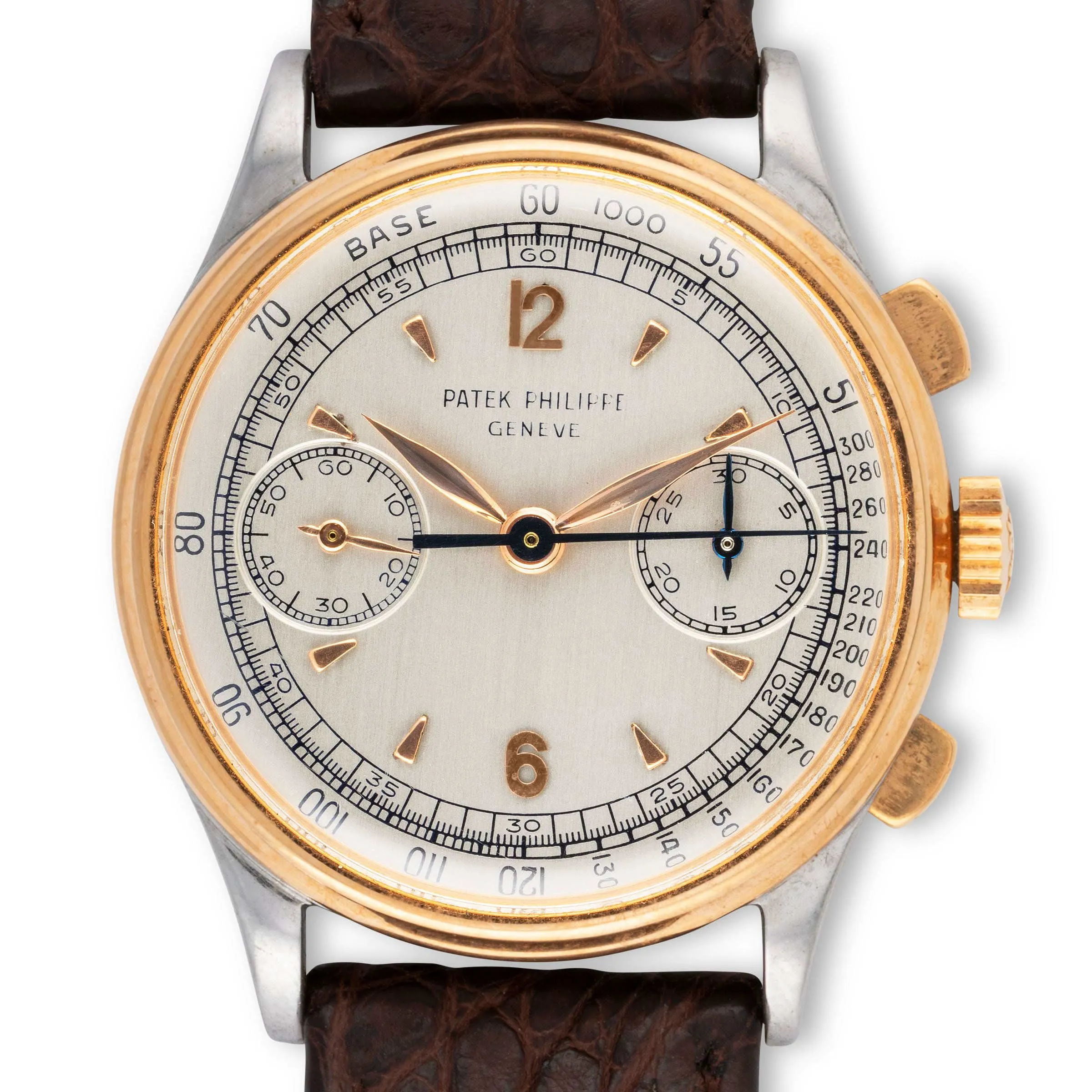 Patek Philippe Chronograph 130 33.5mm Rose gold and Stainless steel Silver