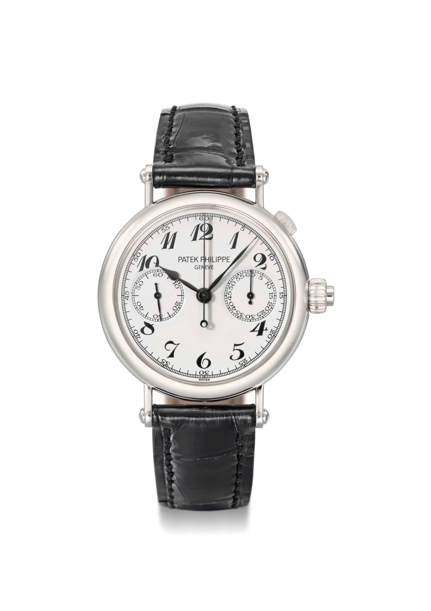 Patek Philippe Split-Seconds Chronograph 5959P 33mm Platinum White lacquered