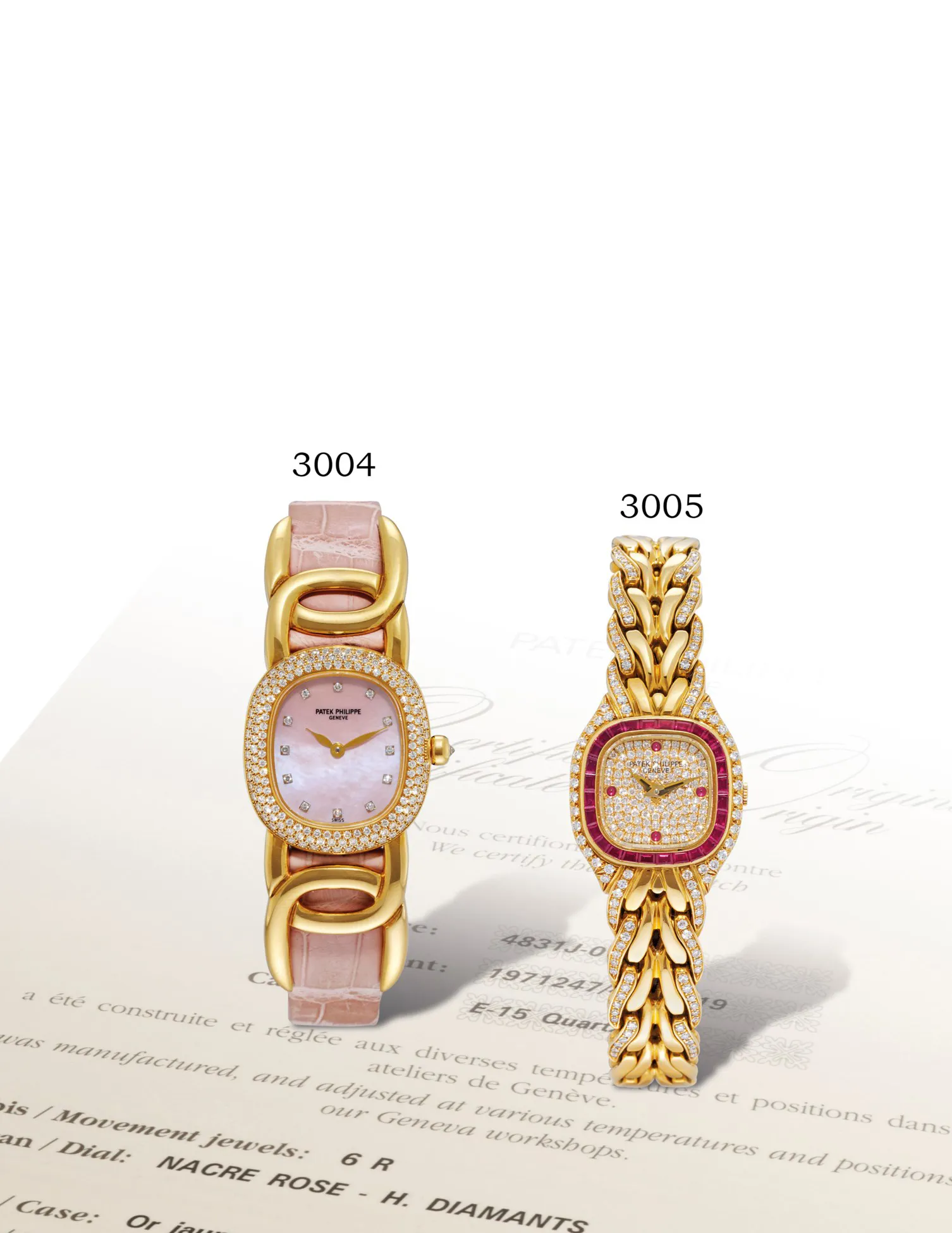 Patek Philippe Golden Ellipse 4831J 23mm Yellow gold and diamond Pink mother-of-pearl