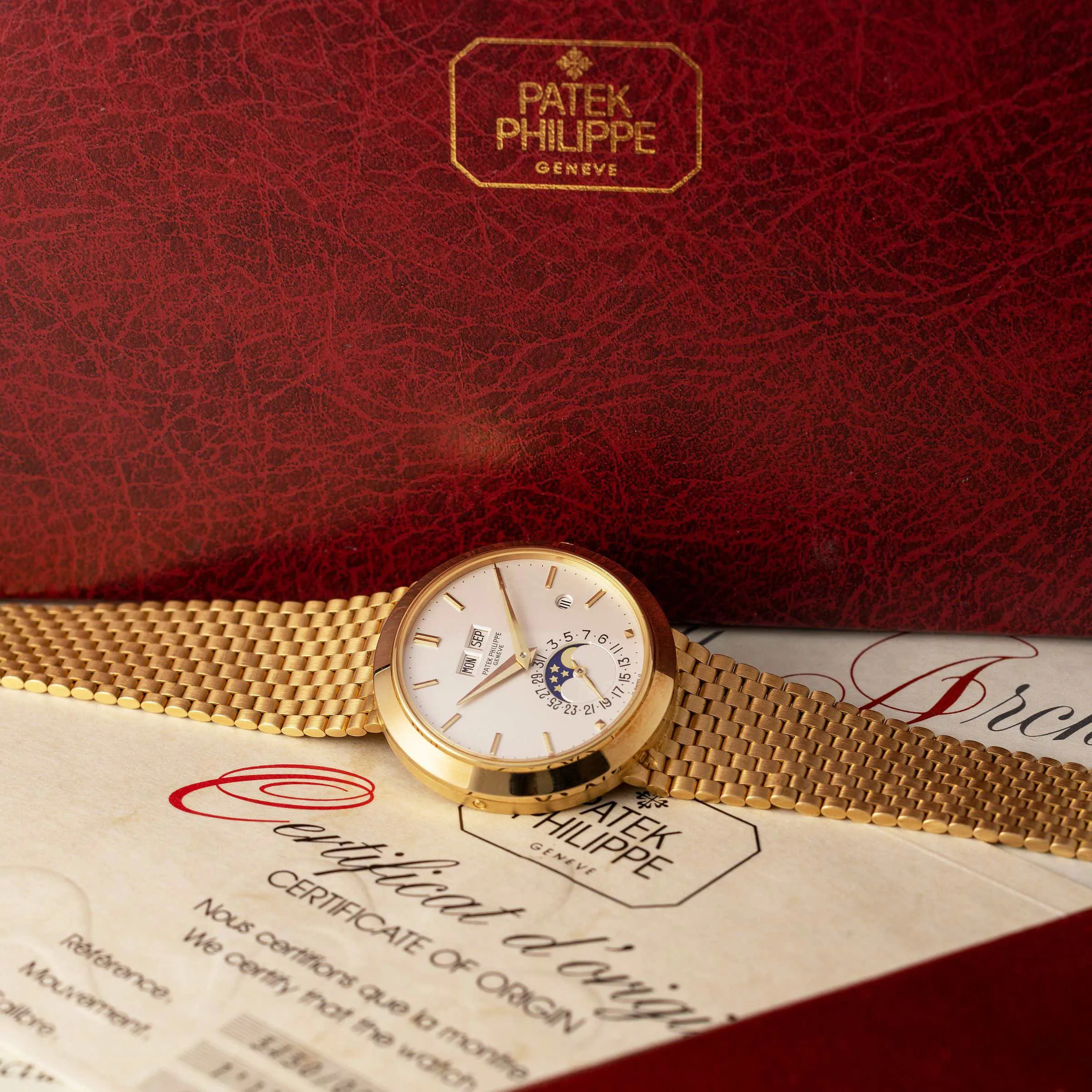 Patek Philippe Perpetual Calendar 3450/1 37.5mm Yellow gold Silver 4