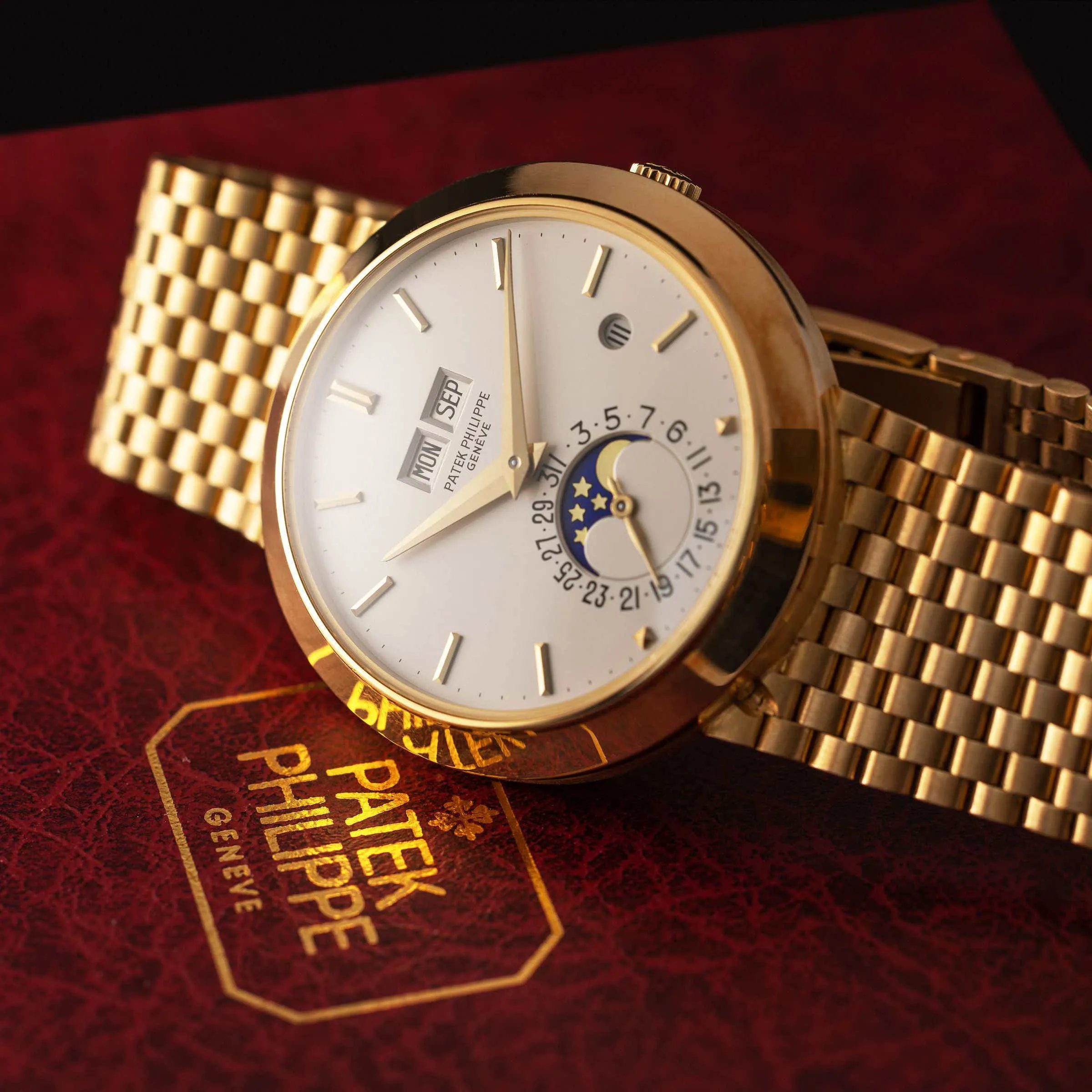 Patek Philippe Perpetual Calendar 3450/1 37.5mm Yellow gold Silver 3