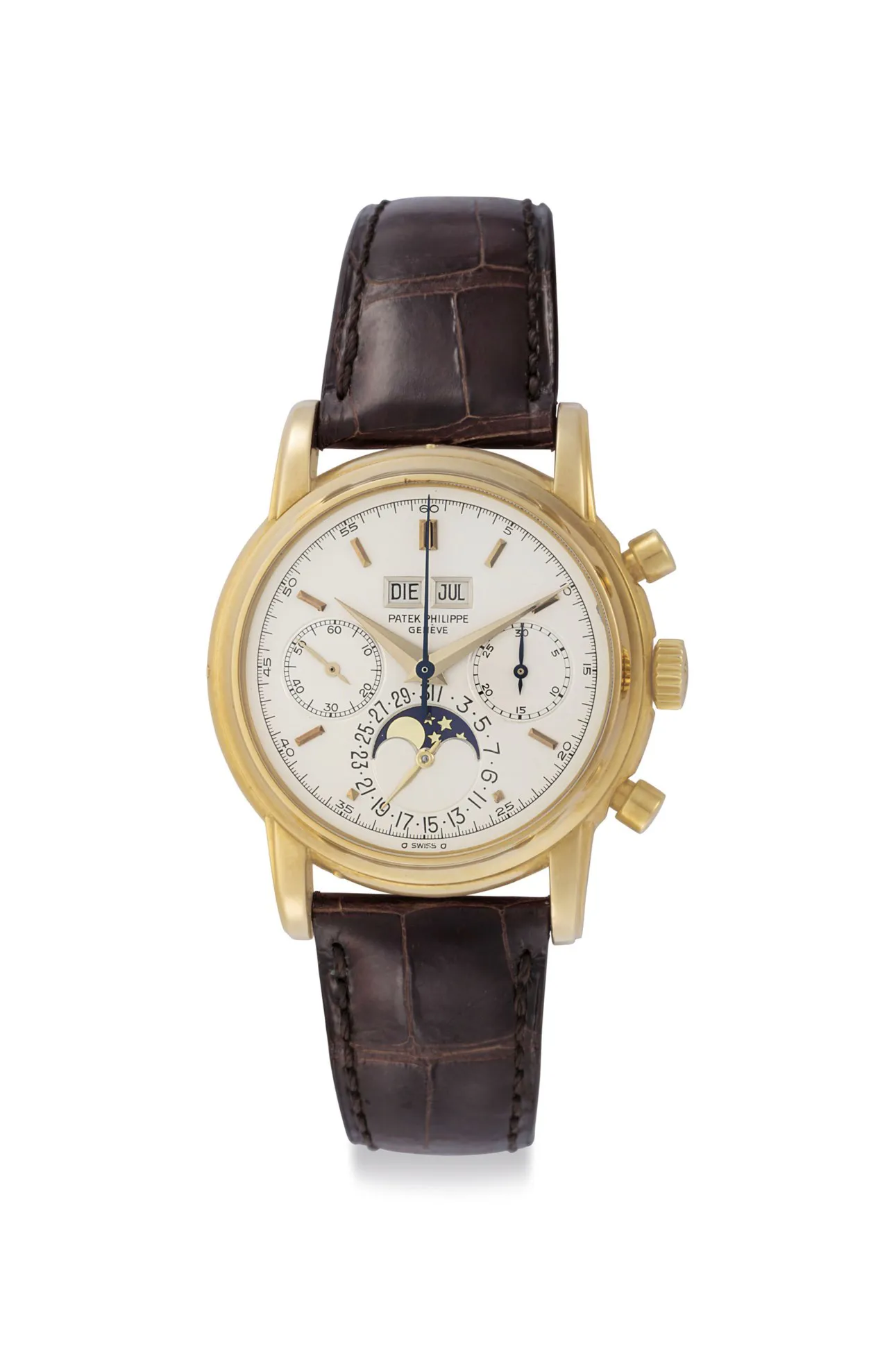 Patek Philippe Perpetual Calendar Chronograph 2499/100 37.5mm Yellow gold Silvered