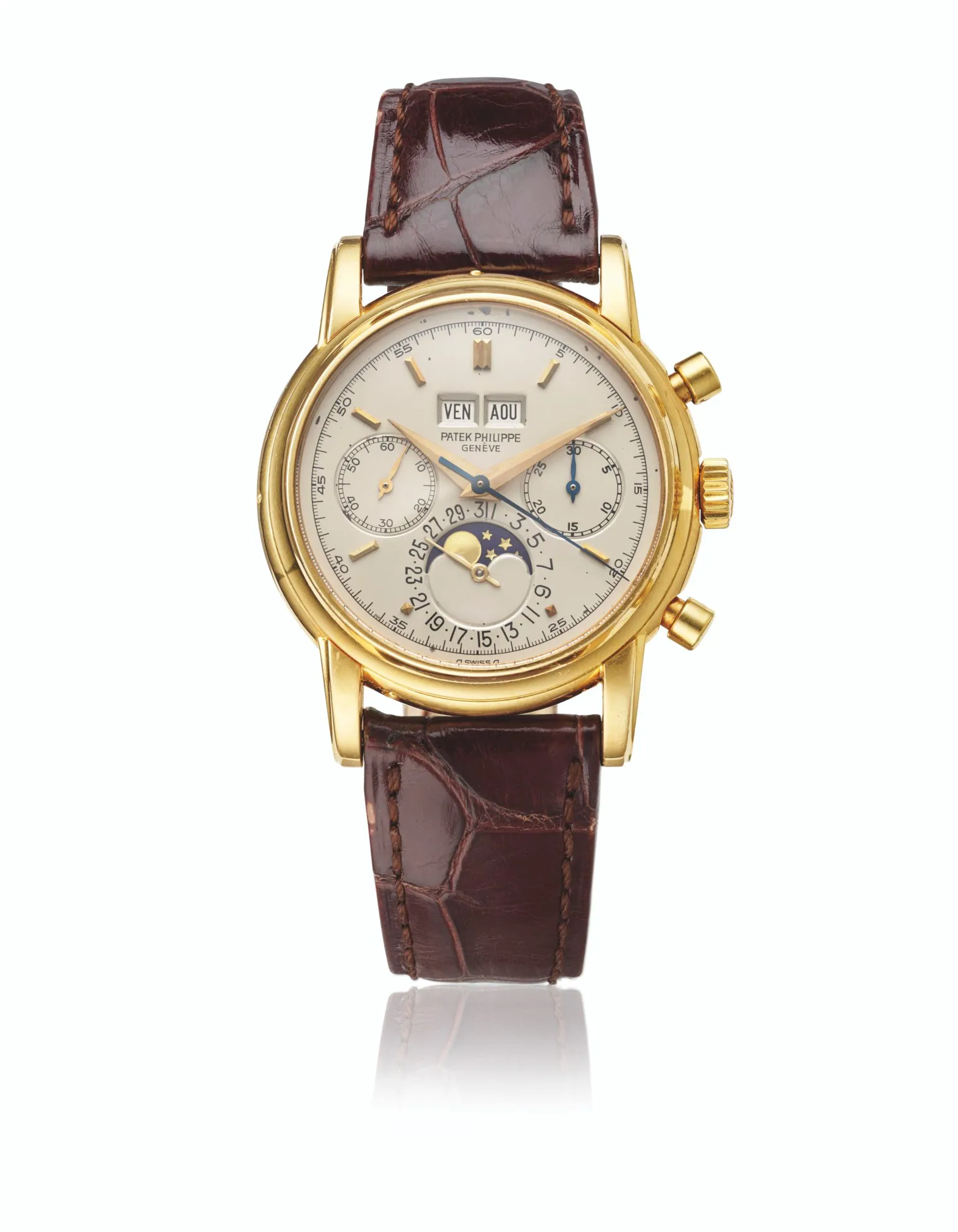 Patek Philippe Perpetual Calendar Chronograph 2499 37.5mm Yellow gold Silver