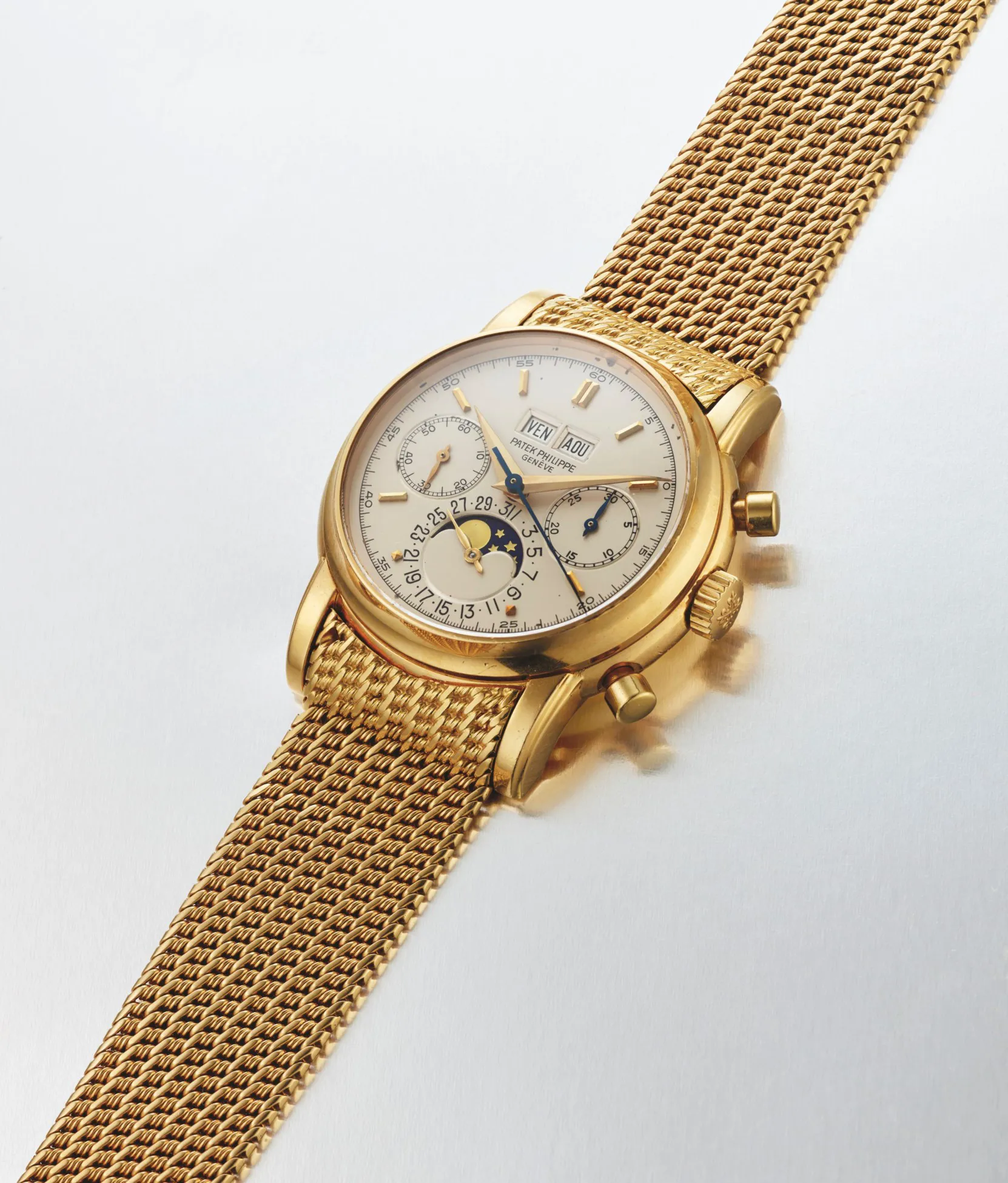 Patek Philippe Perpetual Calendar Chronograph 2499 37.5mm Yellow gold Silver 1