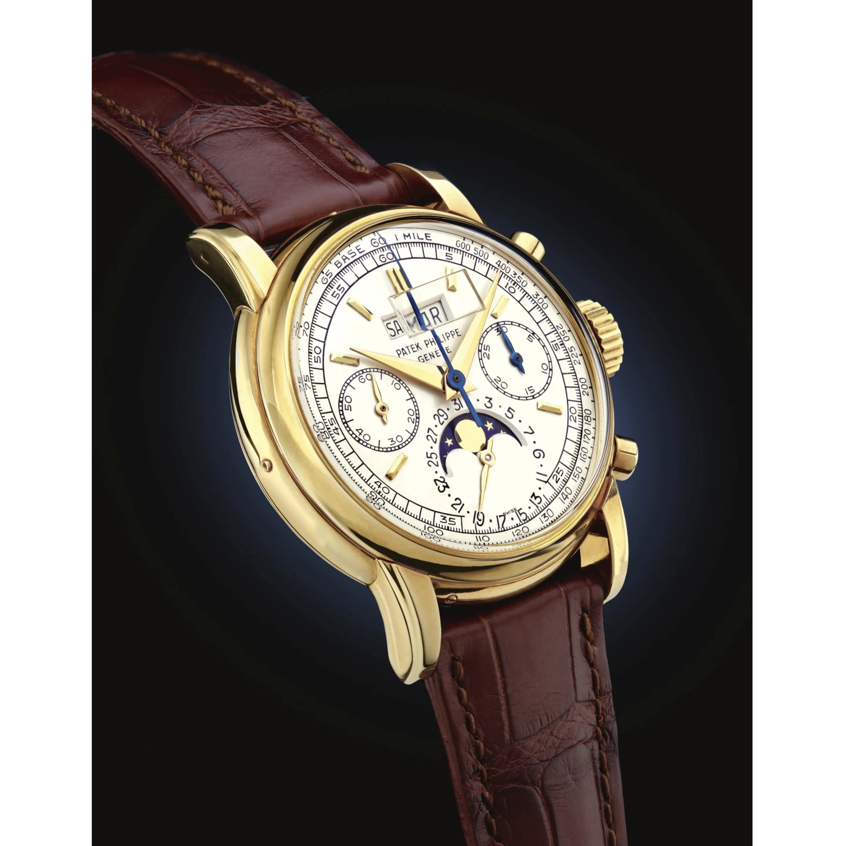 Patek Philippe Perpetual Calendar Chronograph 2499 37mm Yellow gold Silver