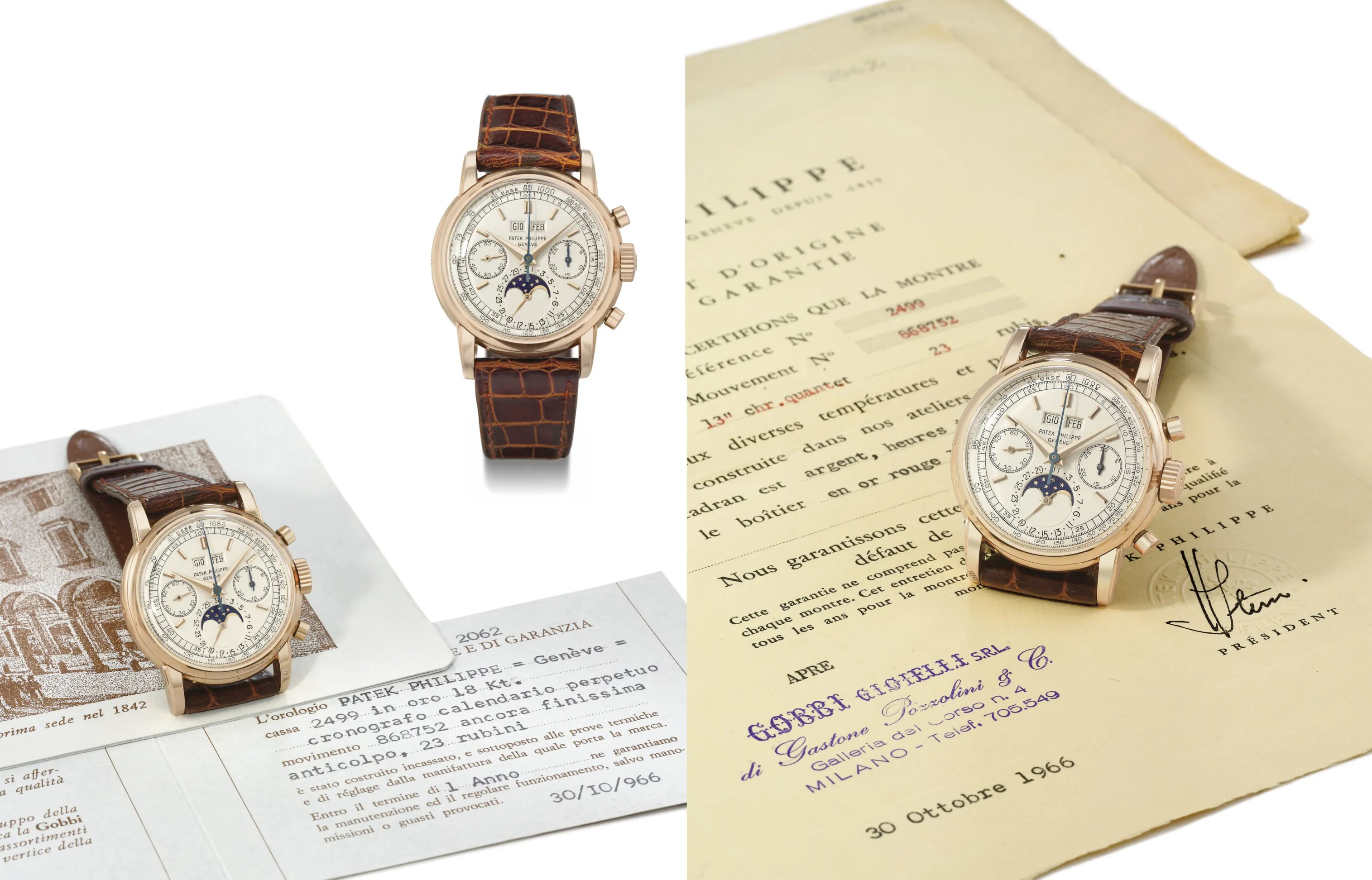 Patek Philippe Perpetual Calendar Chronograph 2499 36mm Rose gold Silver